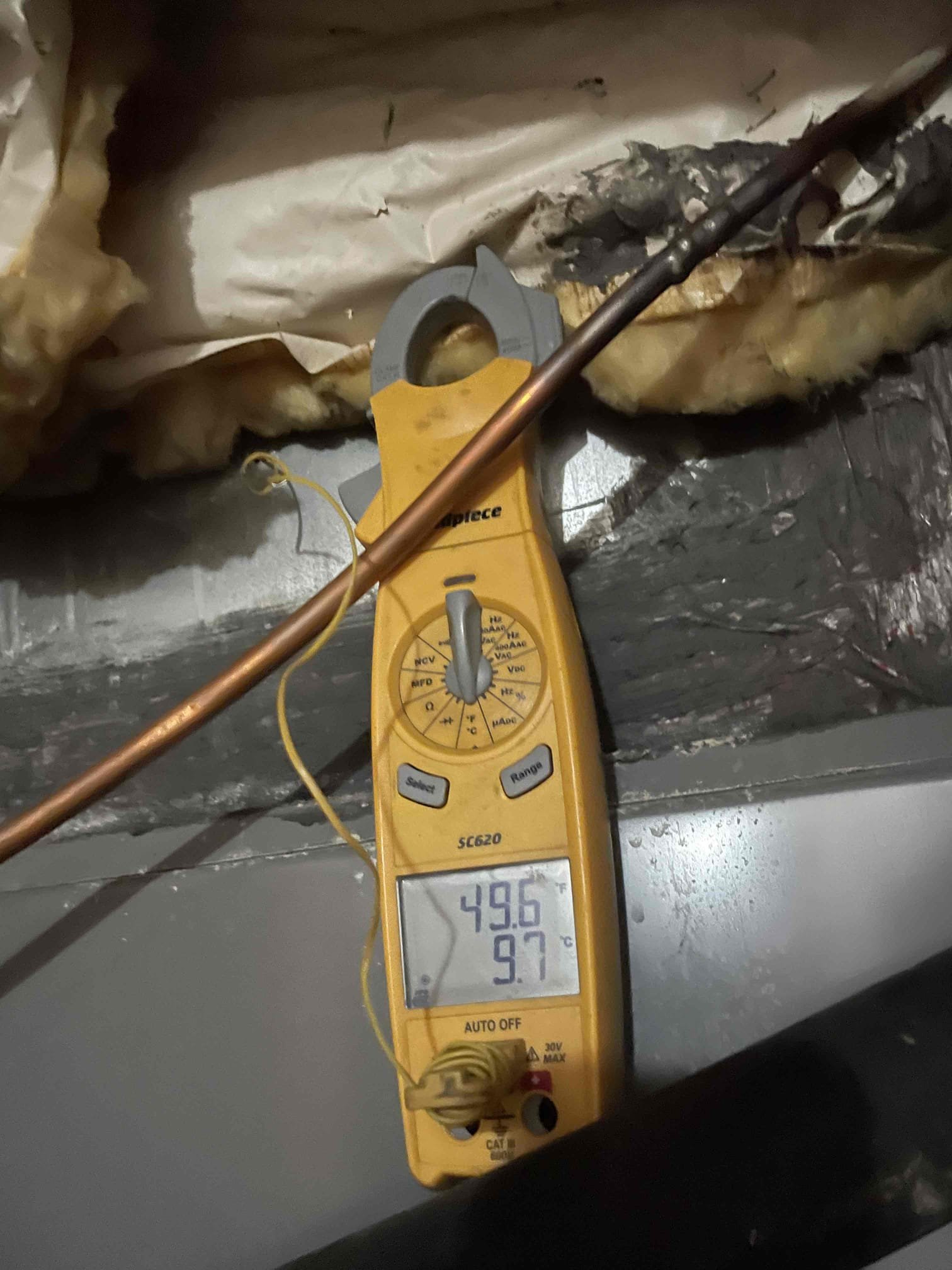 Van Alstyne, TX - Upon initial inspection, found drain line backed up. Upon further testing. I found the drain line to be almost entirely clogged. Drain line. Will need to be unplugged in order to prevent water from overflowing.

Performed cursory checks over rest of unit. Measured 49° supply air coming out of unit. Capacitor and contactor are testing within the manufacturer specifications. Unit found to be in Good working Order aside from drain line blockage. 

Provided estimate for drain line clearing. Verbally approved over phone. Performed drain line unclogging and found that not only was the drain from the coil forming a blockage I also found the larger pipe the drain line drains into was also blocked. Vacuumed out line and blew both out with nitrogen. Tested drain lines with several gallons of hot water and found the drain line to now be draining perfectly. Task not collected for on site. Homeowner advised he would take care of it through the email. Homeowner stated he would look into maintenance 