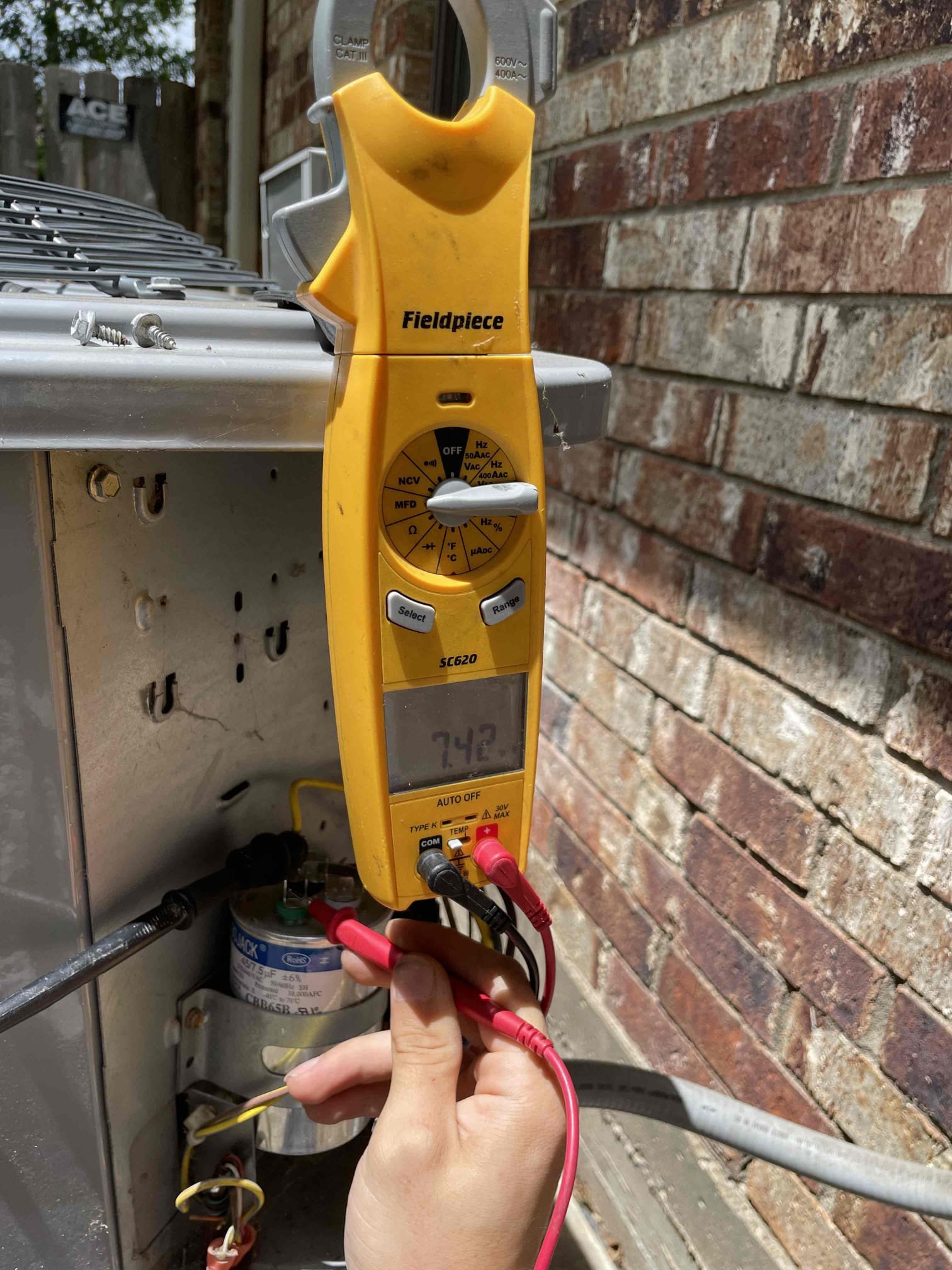 Van Alstyne, TX - Upon initial inspection, found drain line backed up. Upon further testing. I found the drain line to be almost entirely clogged. Drain line. Will need to be unplugged in order to prevent water from overflowing.

Performed cursory checks over rest of unit. Measured 49° supply air coming out of unit. Capacitor and contactor are testing within the manufacturer specifications. Unit found to be in Good working Order aside from drain line blockage. 

Provided estimate for drain line clearing. Verbally approved over phone. Performed drain line unclogging and found that not only was the drain from the coil forming a blockage I also found the larger pipe the drain line drains into was also blocked. Vacuumed out line and blew both out with nitrogen. Tested drain lines with several gallons of hot water and found the drain line to now be draining perfectly. Task not collected for on site. Homeowner advised he would take care of it through the email. Homeowner stated he would look into maintenance 