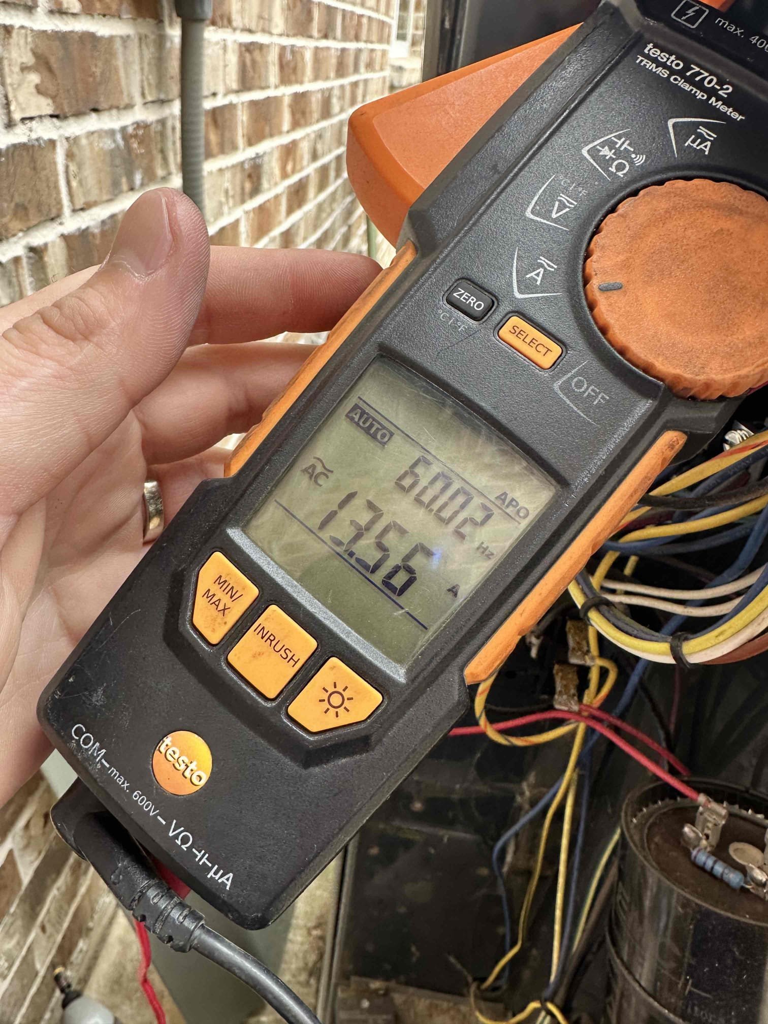 Frisco, TX - Upon arrival, I found the system cooling mostly as intended. I thoroughly evaluated the 2012 gas system. The customer informed me that when the system was frozen the blower motor was hardly performing. Likely the ECM control module is intermittently failing. I checked refrigerant pressures. I observed that the pressures are slightly low indicating a leak is present. The location of the potential leak is unknown currently. According to the gauges and appearance of the outdoor unit, I am advising the outdoor unit be deep cleaned. I went over the options and solutions for these issues that were noticed. Customer scheduled to have the comfort advisor to come by and go over replacement options for the downstairs unit. The visit is scheduled for after 5pm on Monday 5/11. 