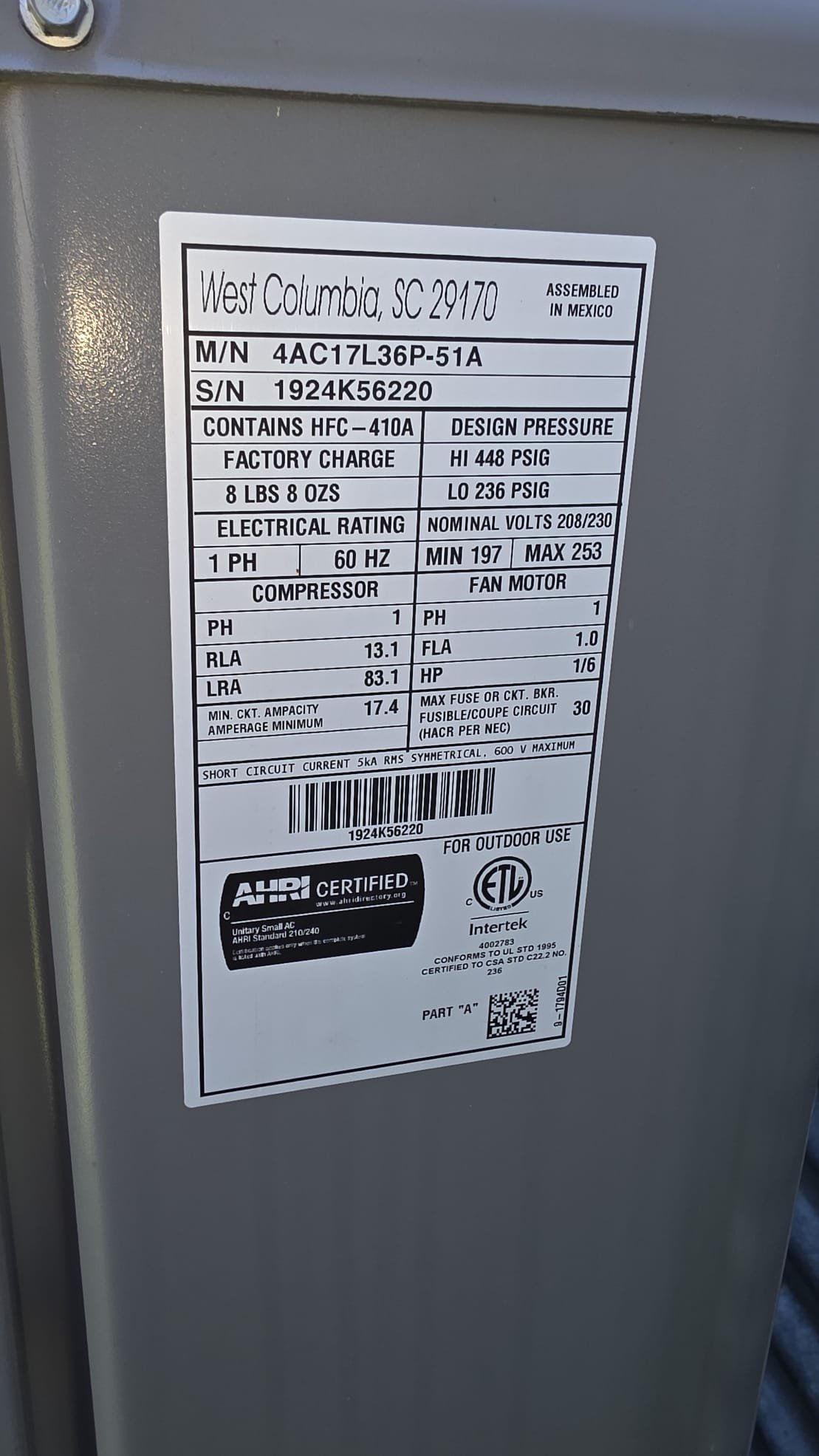 Anna, TX - Upon arrival outside unit was not running while given a call for cooling. I verified power to the unit and contactor is pulling in all low voltage power is present. I checked voltage at the disconnect to find it to only be giving a reading of 111volts from the breaker panel inside. Client will need an electrician to come out and fix power to the unit. 