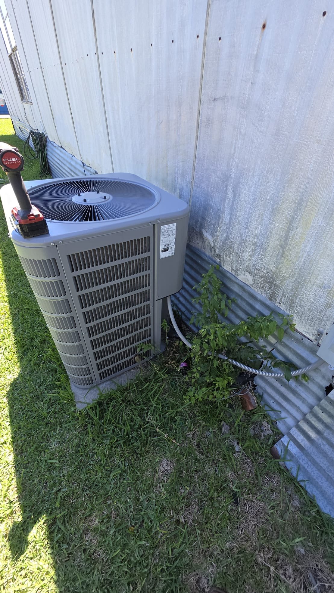 Anna, TX - Upon arrival outside unit was not running while given a call for cooling. I verified power to the unit and contactor is pulling in all low voltage power is present. I checked voltage at the disconnect to find it to only be giving a reading of 111volts from the breaker panel inside. Client will need an electrician to come out and fix power to the unit. 