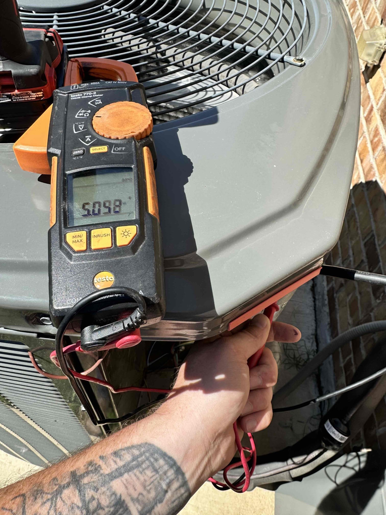 Anna, TX - I performed a single cooling maintenance on a 2020 gas system. I cueck3d amps, capacitors, filter, electrical, drains, and cleanliness. During my thorough evaluation, I discovered that the evaporator coil, condensing coil, and ducts needs cleaning. There is a crushed return duct and needs 4’ of 7” duct to fix it correctly. The outdoor capacitor failed testing and customer wants to wait until complete failure to repair. The customer wants to wait to do the second surge protector. I installed the outdoor sure protected during the maintenance visit today and collected a none refundable deposit for the sold job. Customer would like us to do the duct repair 5/18 at 10am.