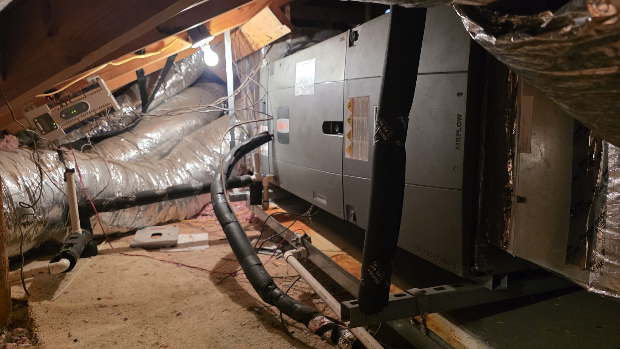 Anna, TX - Provided duct cleaning estimate for client. The system is from 2011, zoned. The system does have dust present in the duct work, blower wheel and plenum boxes. By having the system fully cleaned it can help with the air quality of the home. The current filter being used is a 20x20x4 merv 13 box filter. While this is a good filter to use, the filter still allows for dust to get around the filter and on to the major components and duct work. By having this upgraded to an aprilaire filter it will help improve air quality and keep the system cleaner. 
