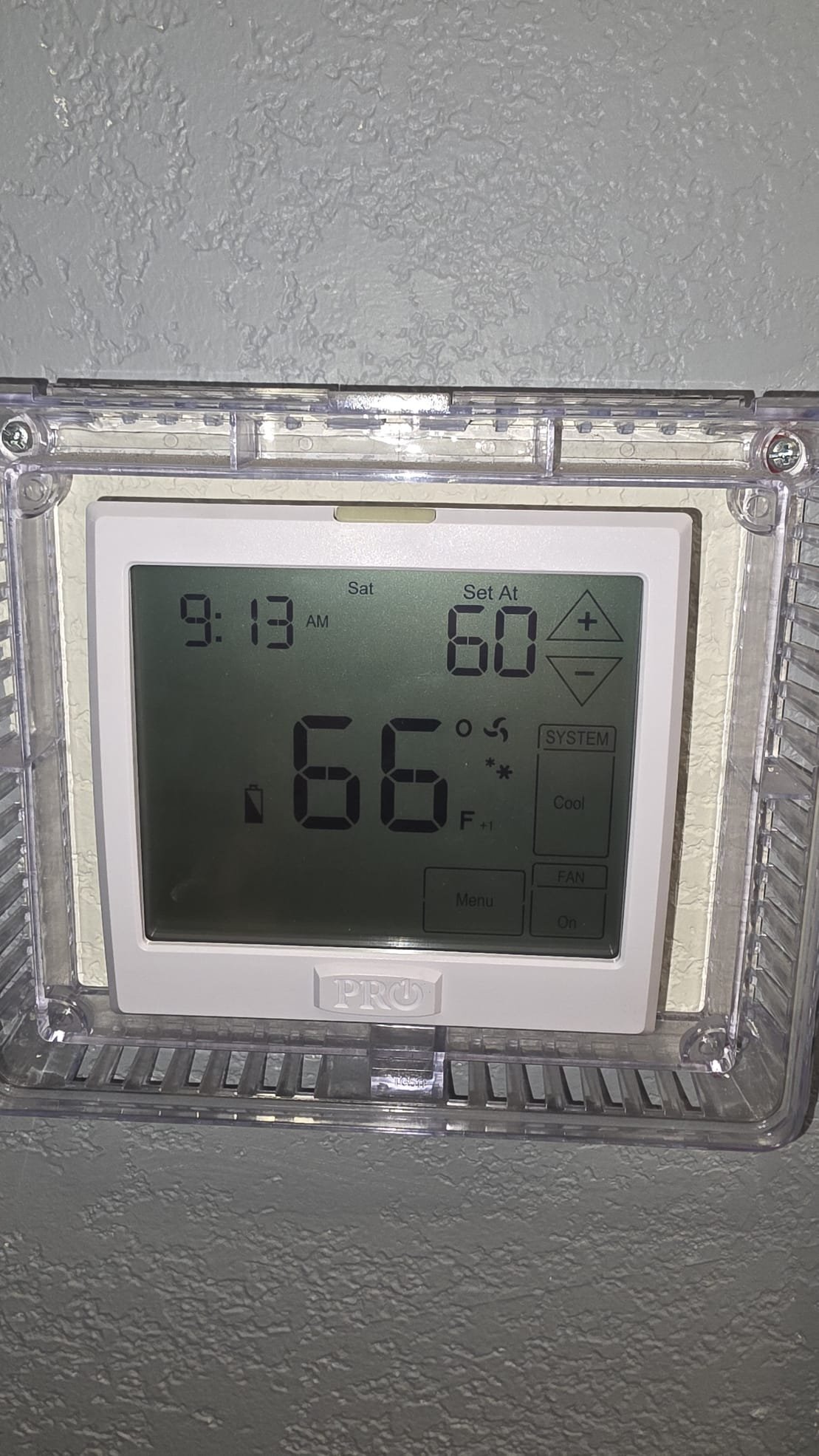 Van Alstyne, TX - Upon arrival the training instructor stated the unit was cooling but not dehumidifing the air at 68 degrees. The thermostat was set to 65 and reading 66. I took a tempature reading and the unit was supplying 51 degrees. I asked them to monitor the humidity and take some notes of when it is happening and when it goes away to see if there is a better solution to help. Everything else is running machanicly sound. 