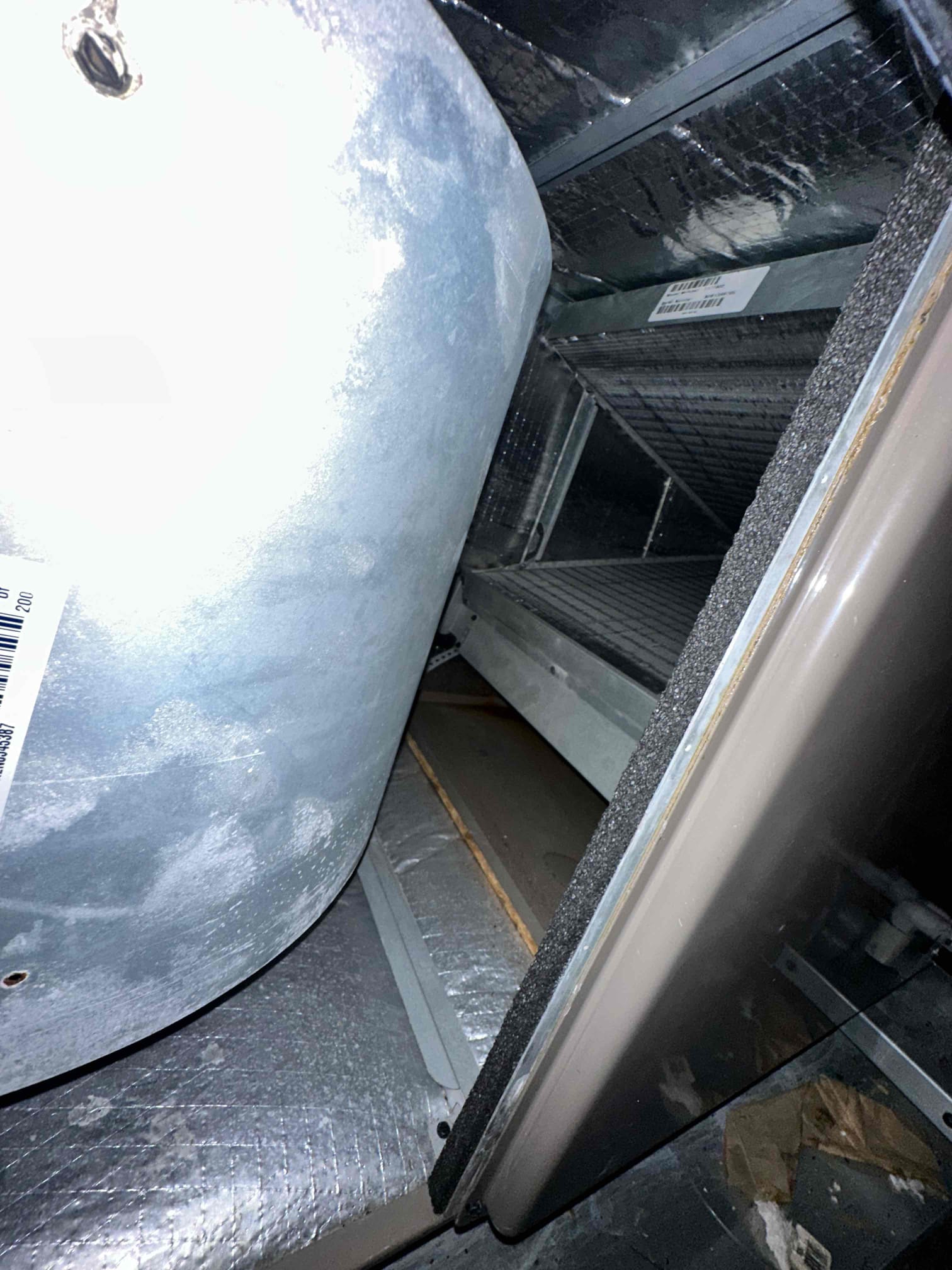 Sherman, TX - I performed a 2 system cooling maintenance. The downstairs is 2020 airhandler and a 2023 heat pump. The upstairs is a complete 2023 heat pump system. I checked amps, capacitors, filters, electrical, drains, cleanliness, and safeties. During my thorough evaluation, I discovered that the downstairs is having a minor cooling issue. I advised performing a deep cleaning on both coils to restore the efficiency of the system. The upstairs is performing well mechanically. However, I noticed the design of the drain needs to be corrected. The emergency drain is completely capped off and will cause water damage when the drain becomes clogged. I presented options for address these issues at the time of service. 
The emergency drain is capped off. If a clog occurs, it will cause water to backup into the system. The causes a risk of water damage to the electrical of the equipment and the inside of the unit rusting out. Customer opted to do the cleanings and redesign the secondary drain. I performed 