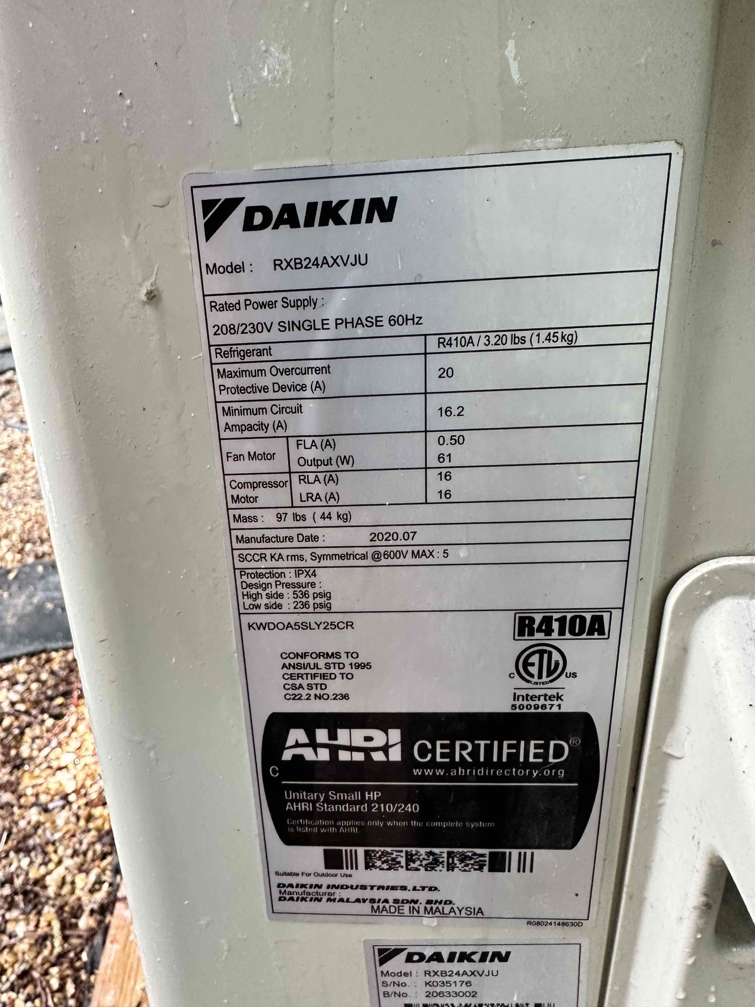 McKinney, TX - I performed a single cooling maintenance on a 2020 Daikin mini split. I thoroughly examined cleanliness, operation, drains, and electrical. During my drain testing, I discovered that the unit drips water from the bottom right corner when too much water is present. I quickly investigated and found that the drain pan is cracked. To properly address this, we need to remove the evaporator coil to replace the drain pan. Customer decided that it currently was not a big enough issue to proceed with a repair. I noticed that the equipment does not have surge protection. Mini splits are very susceptible to surge damage. I offered to install a surge protector at the time of service. 