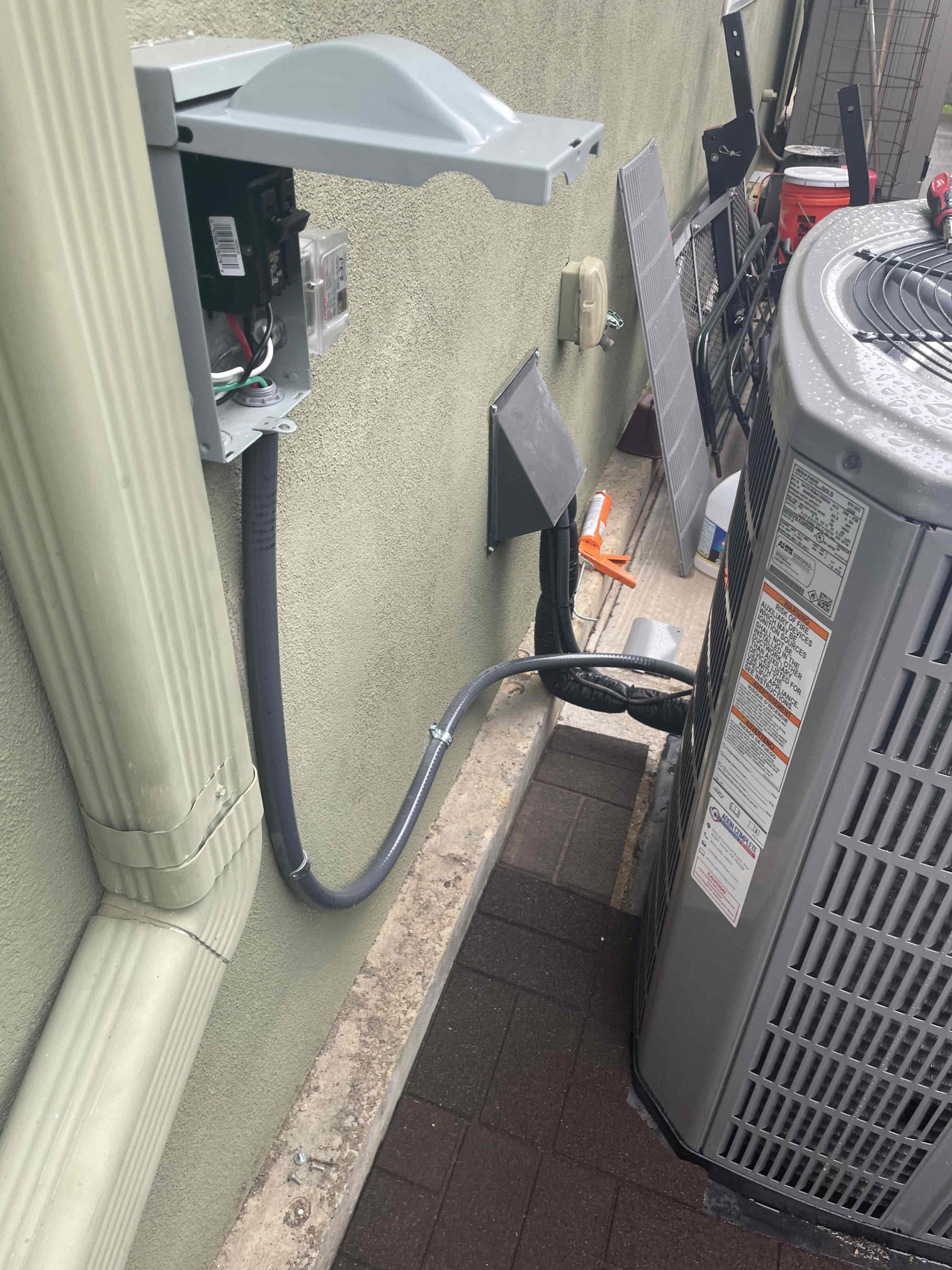 Sherman, TX - Arrived on site for QC visit on new install. Started inside at t-stat (Trane) turned system down to check over unit. System is level all wiring is good no error codes. Measured 20 degree temp split. Drain line is draining well at this time. System is clean and operating as designed. Outside unit is level all electrical components are good and tight. All components are operating as designed. Pressures were within manufacturer specifications. Tested normal heating operation. System in good working order upon departure. Thank you for your time.
