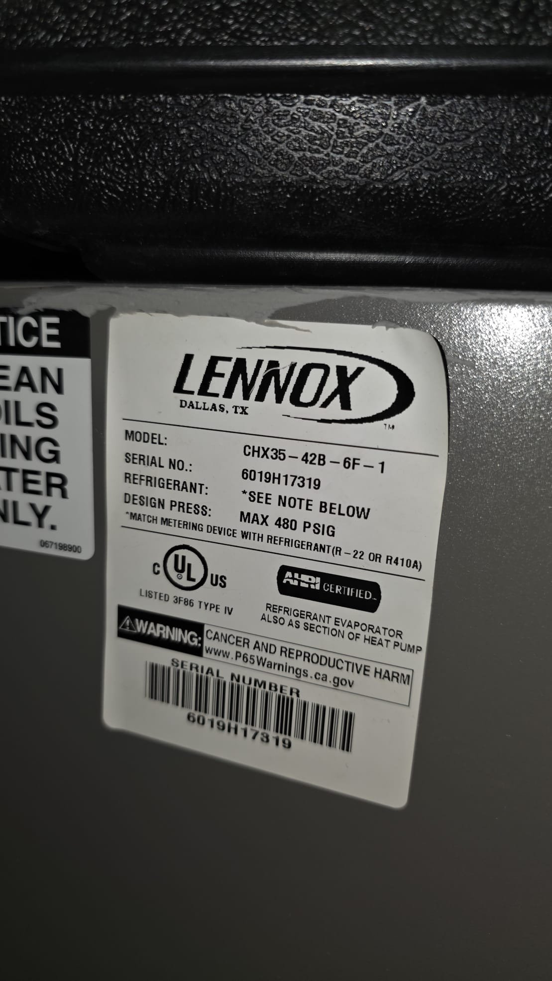McKinney, TX - Found leak in the evaporator coil. Client elected to have coil replaced under warranty. 