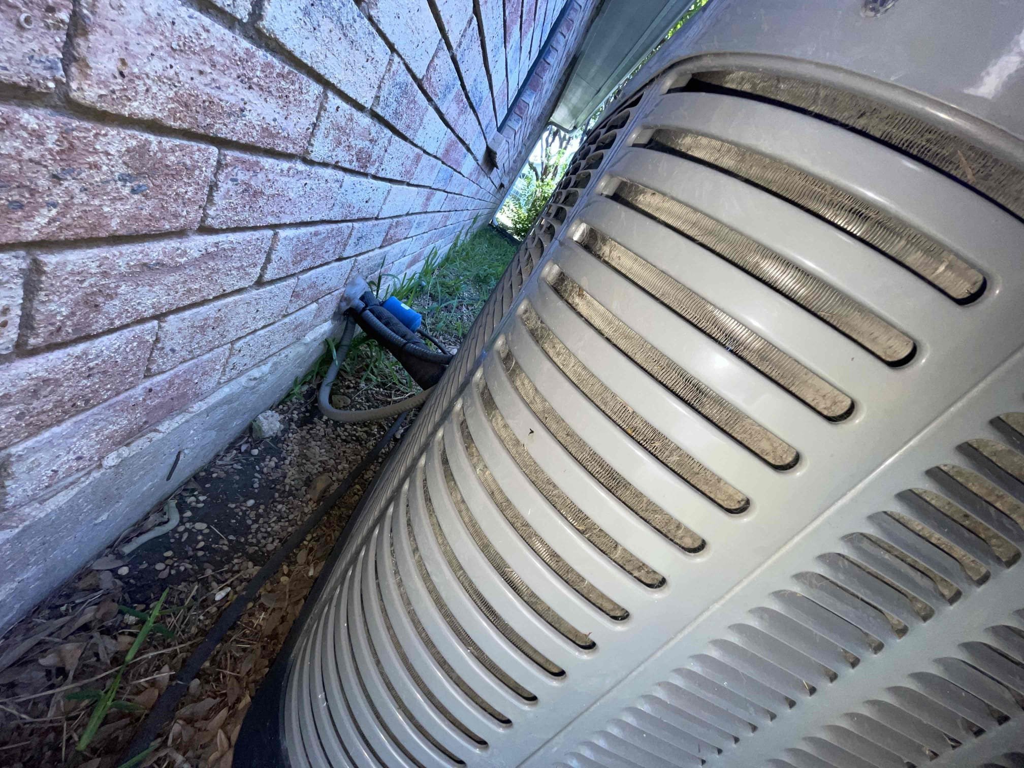 McKinney, TX - 1. Visually inspected condenser coil for leaks and abnormalities.
2. Inspected condenser fan motor, blades and bearings.
3. Inspected, cleaned, and, tightened wiring connections.
4. Measured capacitance of  compressor/fan motor capacitor.
5. Inspected and measured resistance of contactor
6. Measured compressor current draw.
7. Measured condenser fan motor amp draw.
8. Inspected and replaced return filter.
9. Inspected return plenum for dust or debris.
10. Inspected evaporator coil for cleanliness and oxidation.
11. Inspected blower motor/ blower wheel for dust and debris
12. Measured blower motor current draw.
13. Measured temperature differential from supply to return. 20 degrees measured.
14. Tested drain lines for proper drainage

Outdoor electrical is all testing within manufacturer spec. Outdoor coils are extremely matted and dirty. This will cause an airflow restriction as well as block the heat exchange from happening efficiently. This causes stress on the refrigerant cycle and 