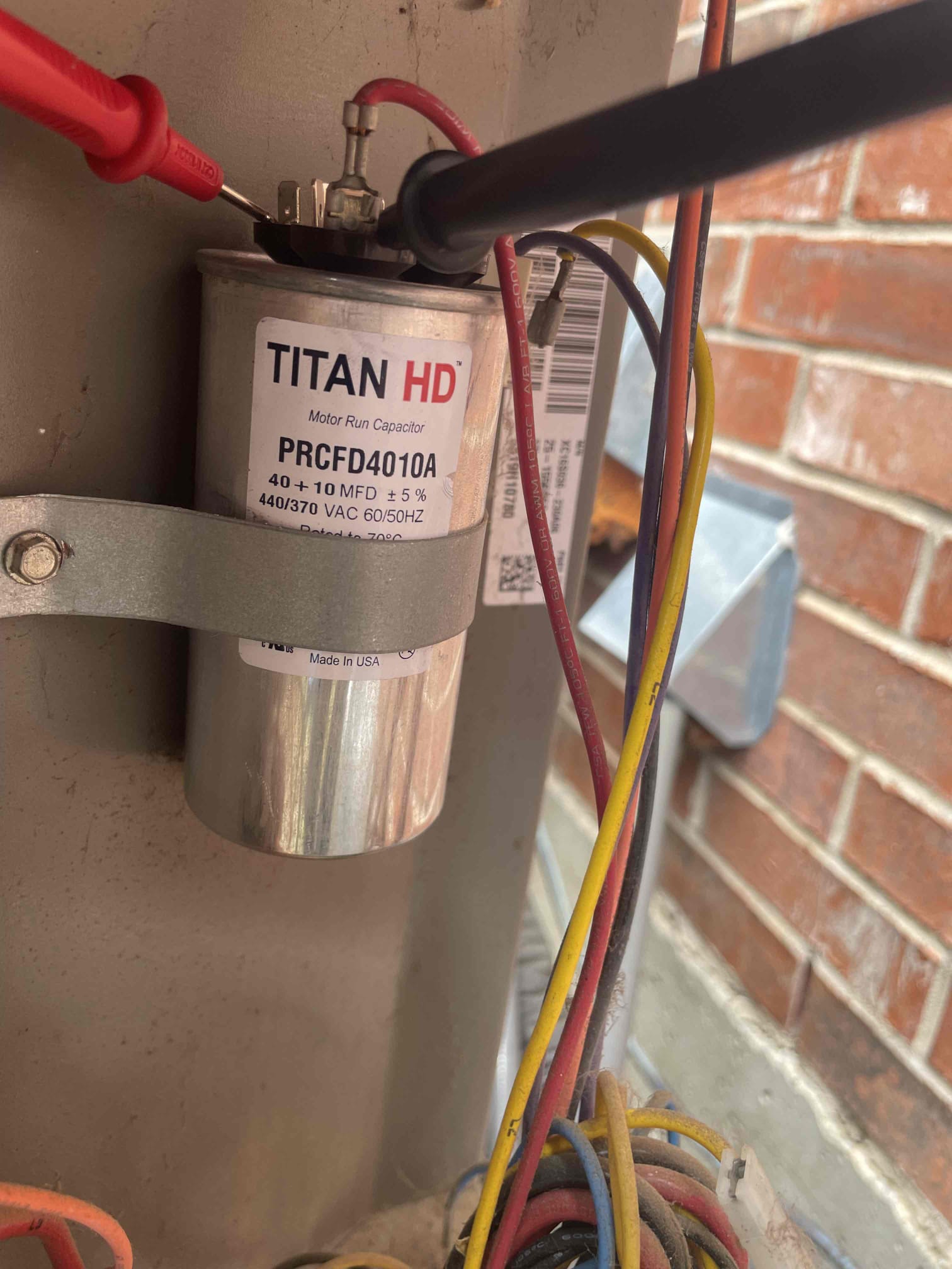 1. Visually inspected condenser coil for leaks and abnormalities.
2. Inspected condenser fan motor, blades and bearings.
3. Inspected, cleaned, and, tightened wiring connections.
4. Measured capacitance of  compressor/fan motor capacitor.
5. Inspected and measured resistance of contactor
6. Measured compressor current draw.
7. Measured condenser fan motor amp draw.
8. Inspected and replaced return filter.
9. Inspected return plenum for dust or debris.
10. Inspected evaporator coil for cleanliness and oxidation.
11. Inspected blower motor/ blower wheel for dust and debris
12. Measured blower motor current draw.
13. Measured temperature differential from supply to return. 20 degrees measured.
14. Tested drain lines for proper drainage and treated to prevent blockages.
15. Rinsed condenser with water to promote heat exchange and reduce stress on system by removing dust and debris.

1.5 lbs of 410a added to upstairs unit.

Both outdoor units were very dirty. After rinsing with water they l