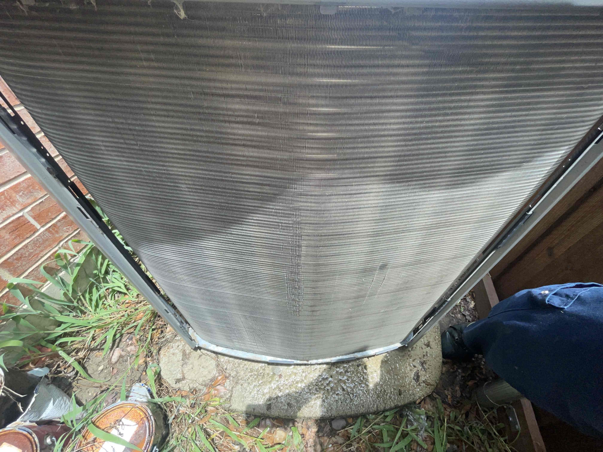 1. Visually inspected condenser coil for leaks and abnormalities.
2. Inspected condenser fan motor, blades and bearings.
3. Inspected, cleaned, and, tightened wiring connections.
4. Measured capacitance of  compressor/fan motor capacitor.
5. Inspected and measured resistance of contactor
6. Measured compressor current draw.
7. Measured condenser fan motor amp draw.
8. Inspected and replaced return filter.
9. Inspected return plenum for dust or debris.
10. Inspected evaporator coil for cleanliness and oxidation.
11. Inspected blower motor/ blower wheel for dust and debris
12. Measured blower motor current draw.
13. Measured temperature differential from supply to return. 20 degrees measured.
14. Tested drain lines for proper drainage and treated to prevent blockages.
15. Rinsed condenser with water to promote heat exchange and reduce stress on system by removing dust and debris.

1.5 lbs of 410a added to upstairs unit.

Both outdoor units were very dirty. After rinsing with water they l