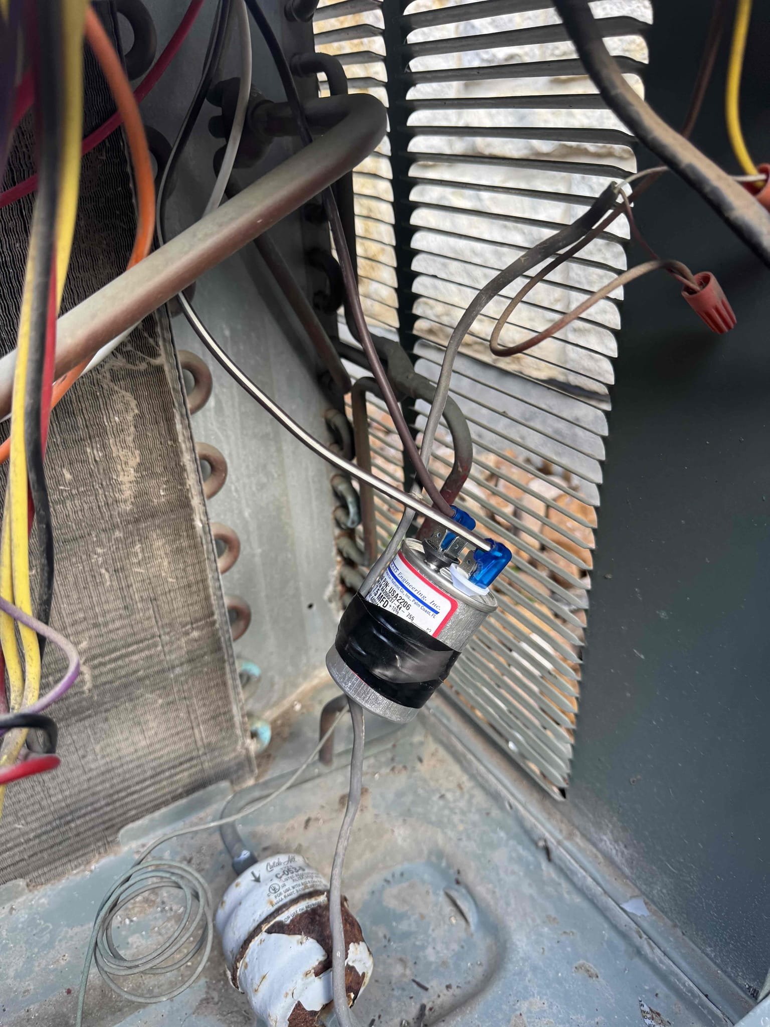 Frisco, TX - Completed fan motor replacement. After start up I checked system and verified cooling. Unit is operating normally at this time. M/B 80 degrees but will cool down in time. 