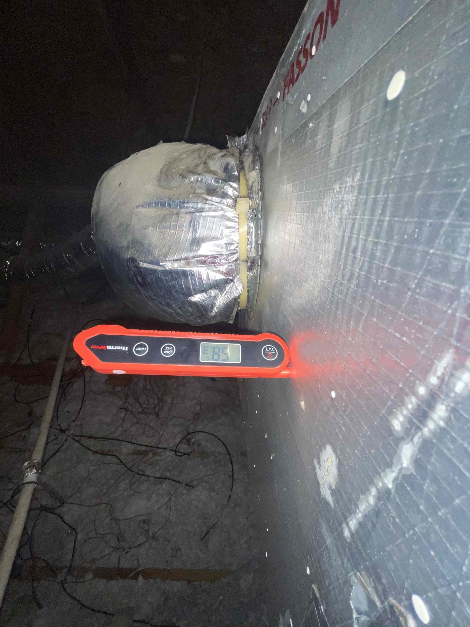 Allen, TX - Arrived on site, found capacitor bloated and rusted. Measured capacitance and found none. This confirms capacitor is entirely failed and must be replaced for unit for function. Outdoor high voltage whip has a large hole in it and wire jackets are beginning to take damage from the sun. Outdoor coils are completely blanketed. This restricts airflow and produces a lot of stress on the refrigerant cycle. Homeowner approved capacitor replacement and outdoor chemical cleaning. Performed capacitor installation and condenser chemical cleaning. Homeowner stated inspector found that there was no sediment trap on the gas line. Provided estimates for all of the above issues. Measured 20 degree split from supply to return. System running upon departure.