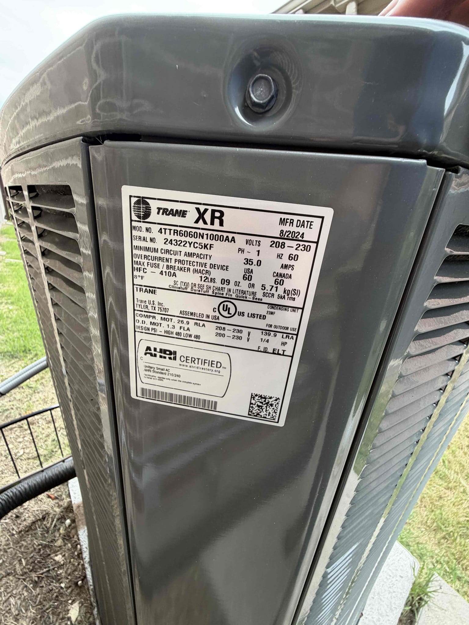 Melissa, TX - I performed a single cooling maintenance on a 2024 gas system. I checked amps, capacitor, filter, electrical, drains, cleanliness, and safeties. During my thorough evaluation, I noticed that the ducts are gathering a noticeable amount of dust and the filter doesn’t fully seal in the return plenum. I observed that the outdoor unit doesn’t have a surge protector to keeps the electrical components safe from voltage deficiencies. I provided options during the time of service for these listed items.