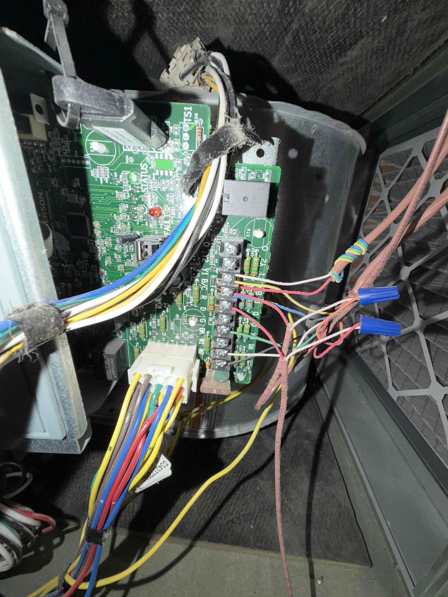 Melissa, TX - Upon arrival, I found the blower motor not coming on. I verified that I am getting 120v to power the motor. It appears that the control board may be faulty. I tested the control voltage from 12v to GND and was not getting the proper voltage. After speaking with the client, I informed them that I would like to bring both the control board and blower motor to be certain I can fix it on returning. I verified that the warranty is expired on the furnace. We will price the motor and control board on Monday and charge appropriately for the parts needed for repair. Client stated their house lost power during the previous storm and may be damage that is showing now. 