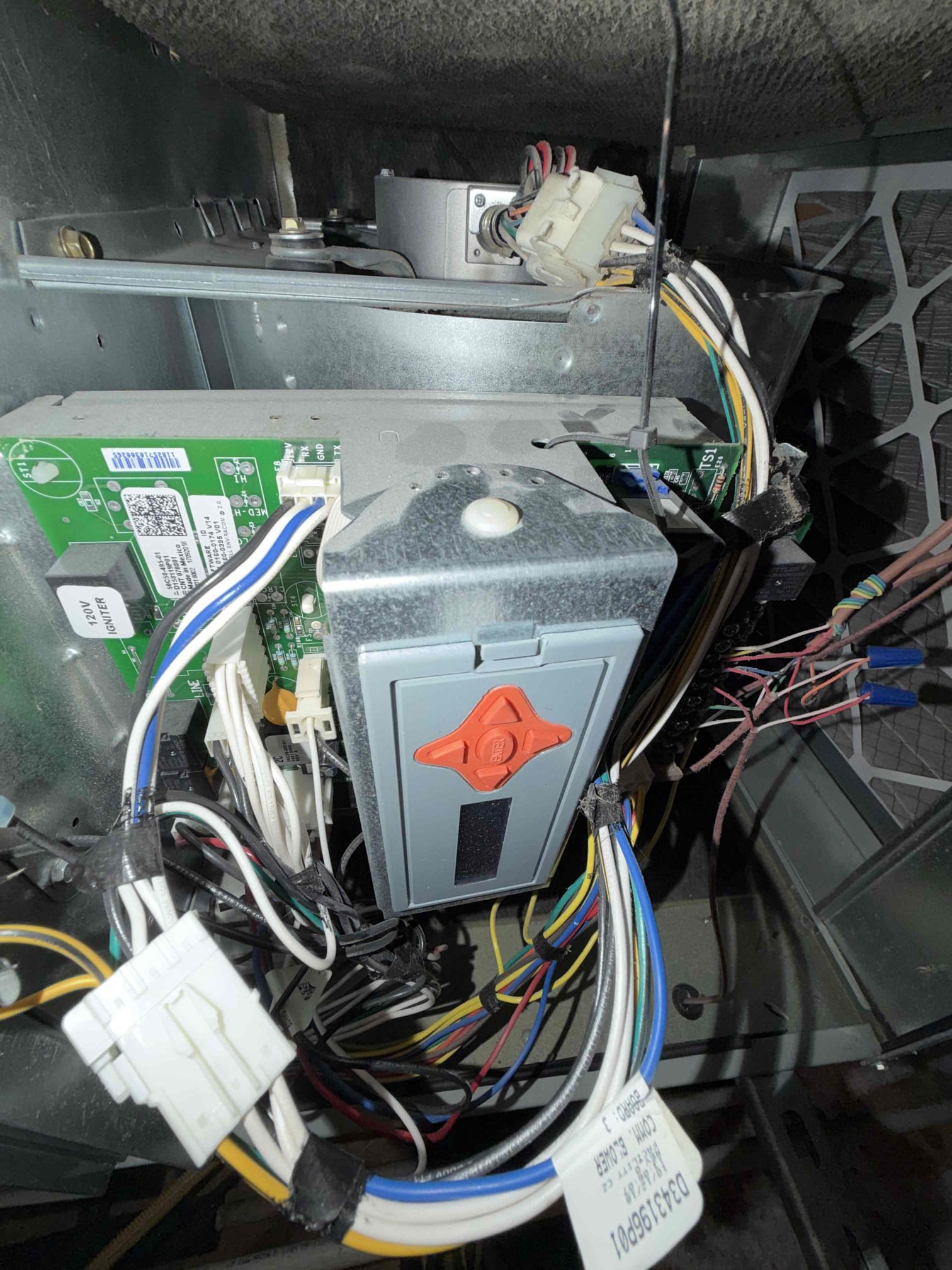 Melissa, TX - Upon arrival, I found the blower motor not coming on. I verified that I am getting 120v to power the motor. It appears that the control board may be faulty. I tested the control voltage from 12v to GND and was not getting the proper voltage. After speaking with the client, I informed them that I would like to bring both the control board and blower motor to be certain I can fix it on returning. I verified that the warranty is expired on the furnace. We will price the motor and control board on Monday and charge appropriately for the parts needed for repair. Client stated their house lost power during the previous storm and may be damage that is showing now. 