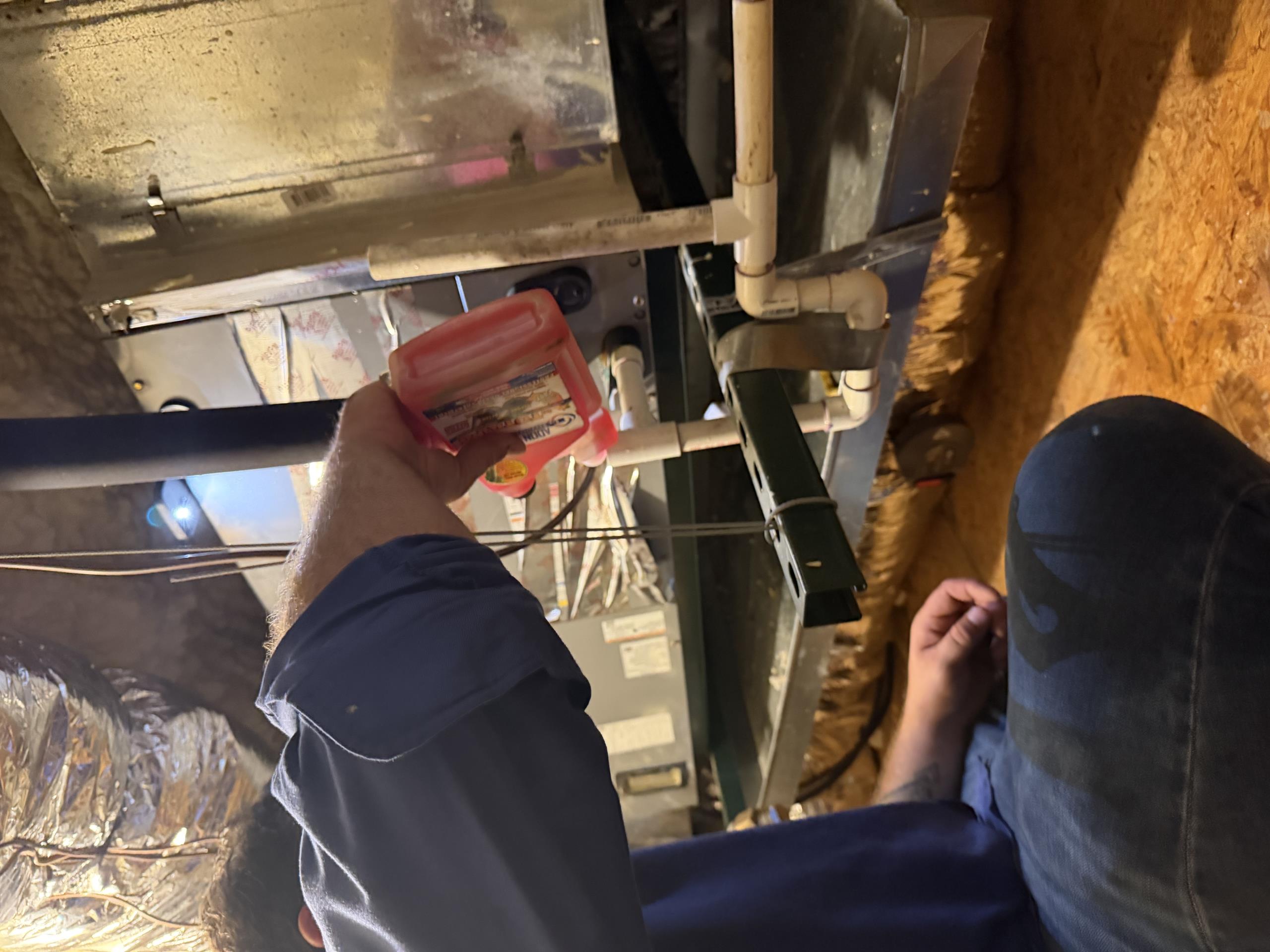 Sherman, TX - Service Summary – Miss Lowe’s Residence

Performed a thorough diagnostic evaluation of the HVAC system after the customer reported operational concerns. During the inspection, it was determined that the primary condensate drain safety switch had become clogged, preventing the outdoor condenser from operating properly.

The condensate drain line was found to be heavily restricted. The following corrective actions were completed:
	•	Cleared and flushed the primary condensate drain line.
	•	Tested the drain with several gallons of water to verify proper drainage.
	•	Treated the drain line with Total C to help reduce future buildup and maintain proper condensate flow.
	•	Verified normal operation of the condensate safety switch after cleaning.

Additionally, a full refrigerant performance evaluation was performed using manifold gauges. System pressures were observed to fluctuate, which is consistent with the customer’s reported performance concerns.

Recommendation:
Based on today’s findin