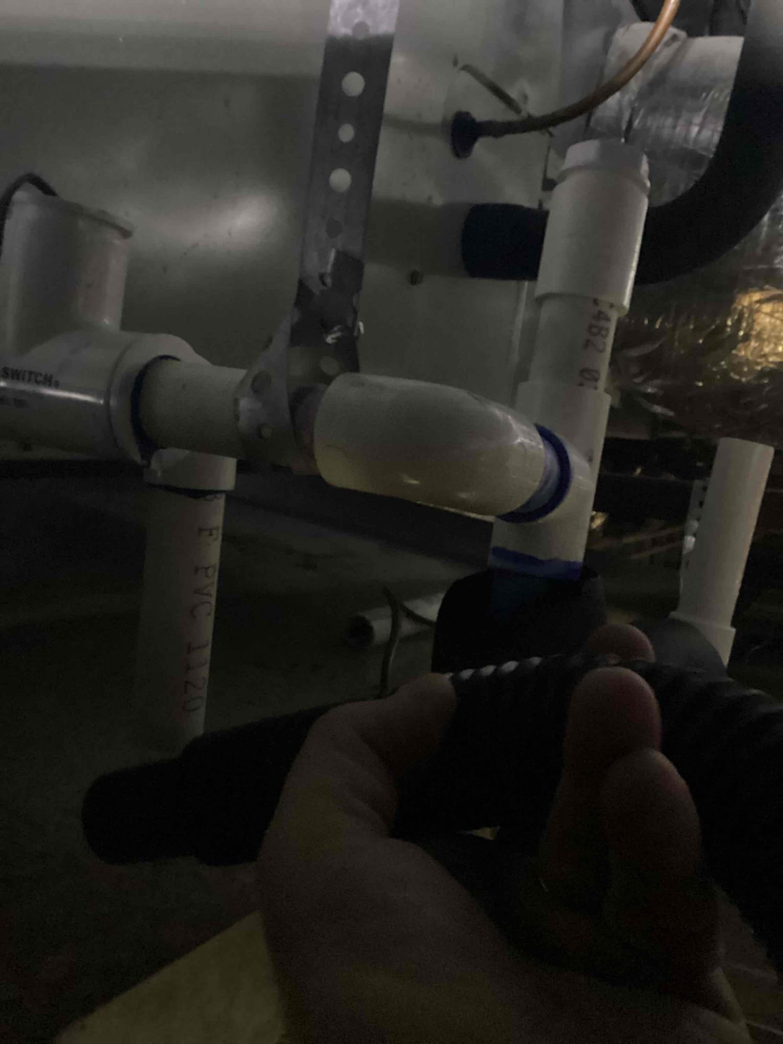 Sherman, TX - Upon arrival I found the emergency drain pan was full of water. Float switch was tripped so I cleaned out drains and vacuumed out all of the water. Tested drain line with a gallon of water system is draining. When thermostat came back on, I turned system to cooling and noticed that the outdoor unit was running, but the indoor blower was not coming on upon further investigation. I found that the breaker in the breaker panel was tripped not allowing the blower motor to come on I set breaker and panel and system system came on. System is running properly at this time. I let staff know that they may need to get an electrician to take a look at that weak breaker.
