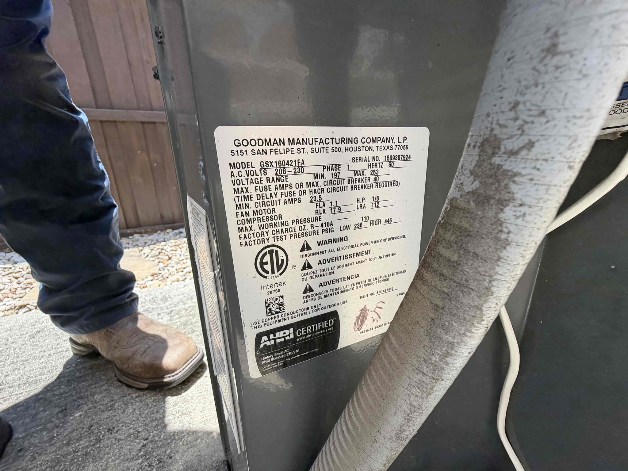 Allen, TX - Performed 2 system cooling maintenance and dryer vent cleaning. I checked amps, capacitors, filters, electrical, drains, and cleanliness. The systems are cooling well. I offered water safety switches and surge protection again during the visit and emailed it Mr. Carter. Systems are cooling upon departure.