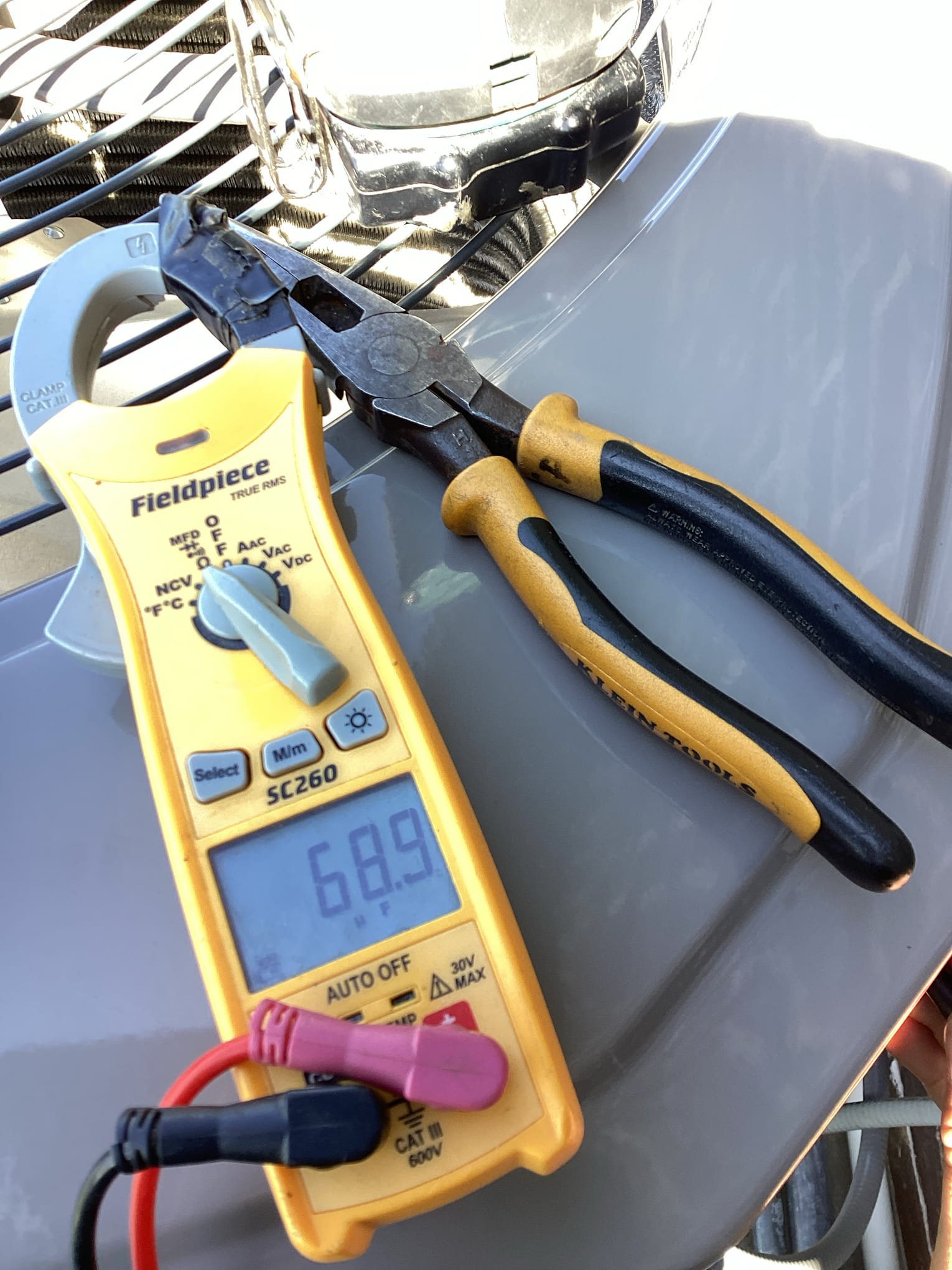 Van Alstyne, TX - Performed maintenance on both upstairs and downstairs system. Found start capacitor low on upstairs system. Left estimate with homeowner. Homeowner would like to hold off for now. Homeowner understands he may be charged a service call at a later time. 