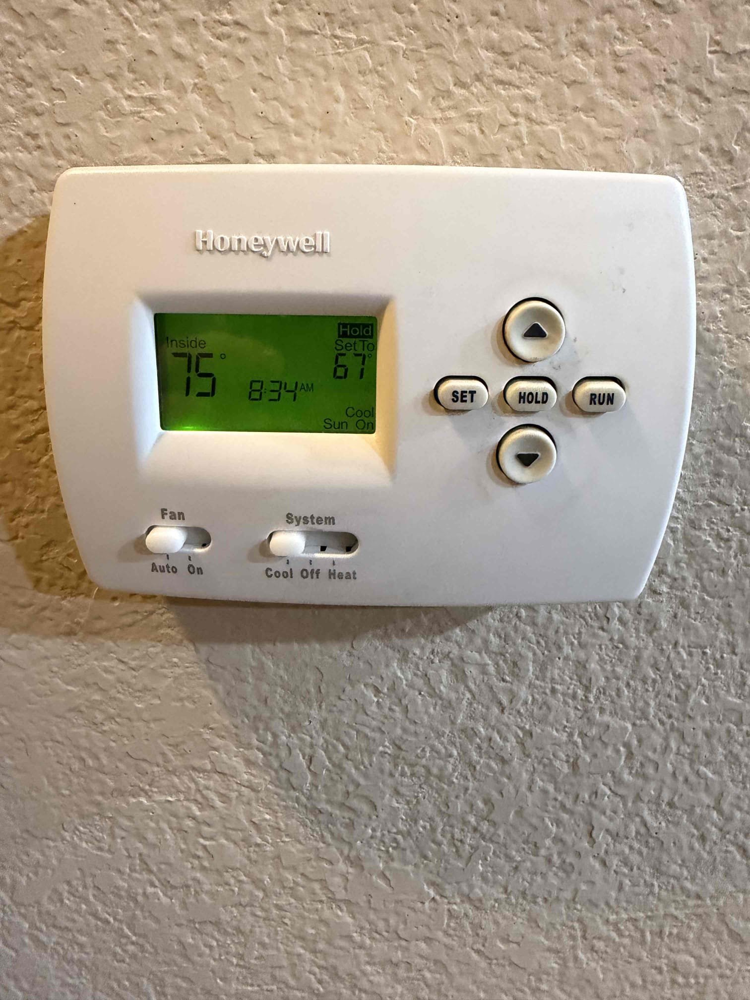 Anna, TX - Upon arrival, I found the system set to off. I tested the fan on first. It came on without a click indication. I turned the cooling on, and it proceeded to cool without issue. I cycled the system 3 times. I checked refrigerant pressures. This system is charged using super heat. I tested the drains to ensure it was draining properly. I amped the electrical components, and they are within proper range. In a previous visit, the client and I had discussed the thermostat becoming a potential issue. The client has someone that is going to replace it for them likely using a T6. Review notes from June 3rd 2025.
