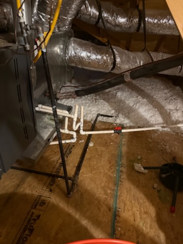 Anna, TX - During the maintenance visit, I didn’t realize how low the second vent pipe was on both systems. Even with the water going down the secondary, it would be sitting right at the top of the pipe causing air pressure to cause the water to splash out. I replaced these short vent pipes to bring them higher above the secondary drain. I inspected the capacitors to ensure that I did a good job on those. The reason for the return visit is that left the blow out valve off for one of the systems. This cause the drain to act clogged and the water build up splashed out causing some water damage. The issue was reported to the office to be addressed. 