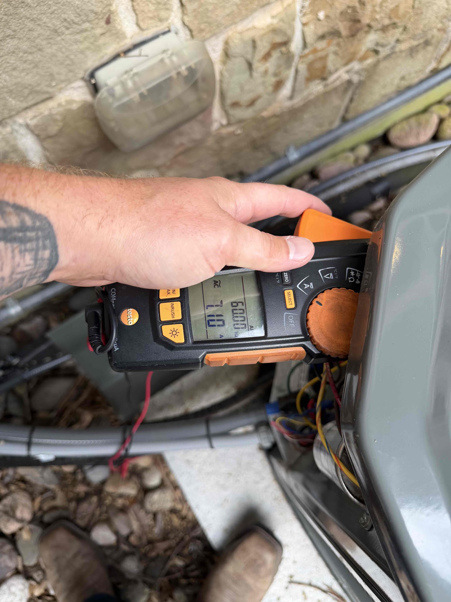 Allen, TX - We performed a 5 system cooling maintenance on gas systems. We checked amps, capacitors, filters, electrical, drains, and cleanliness. During our thorough evaluation, we discovered that 4 of the 5 outdoor units were full of cottonwood. We got approval to provided chemical cleanings during the visit. The dining room 1 system has a 35/5 capacitor that is out of range and will fail likely before the end of the summer. The main system has a weak 45/5 capacitor, also. We noticed the gym unit was having an issue. The issue was a loose wire at the control board. The systems are cooling upon departure. We emailed the other options and the invoice for the cleanings 
