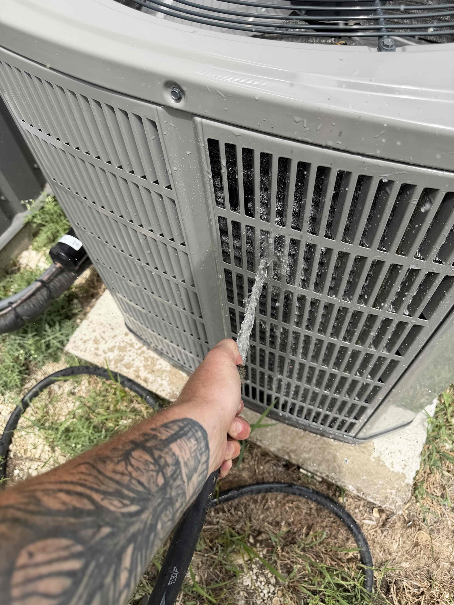 Anna, TX - I performed a single cooling maintenance on an under 1 year old R454B heat pump. I checked amps, capacitor, filter cleanliness, drains, electrical, and safeties. After speaking with Nick, I discovered that the system currently is not actively running. I found it set to heat 61 and I returned it to that when I was done. The system is fully functional and cooling well. After I checked the system, I rinsed the outdoor unit. The system was set back to not run upon departure. 