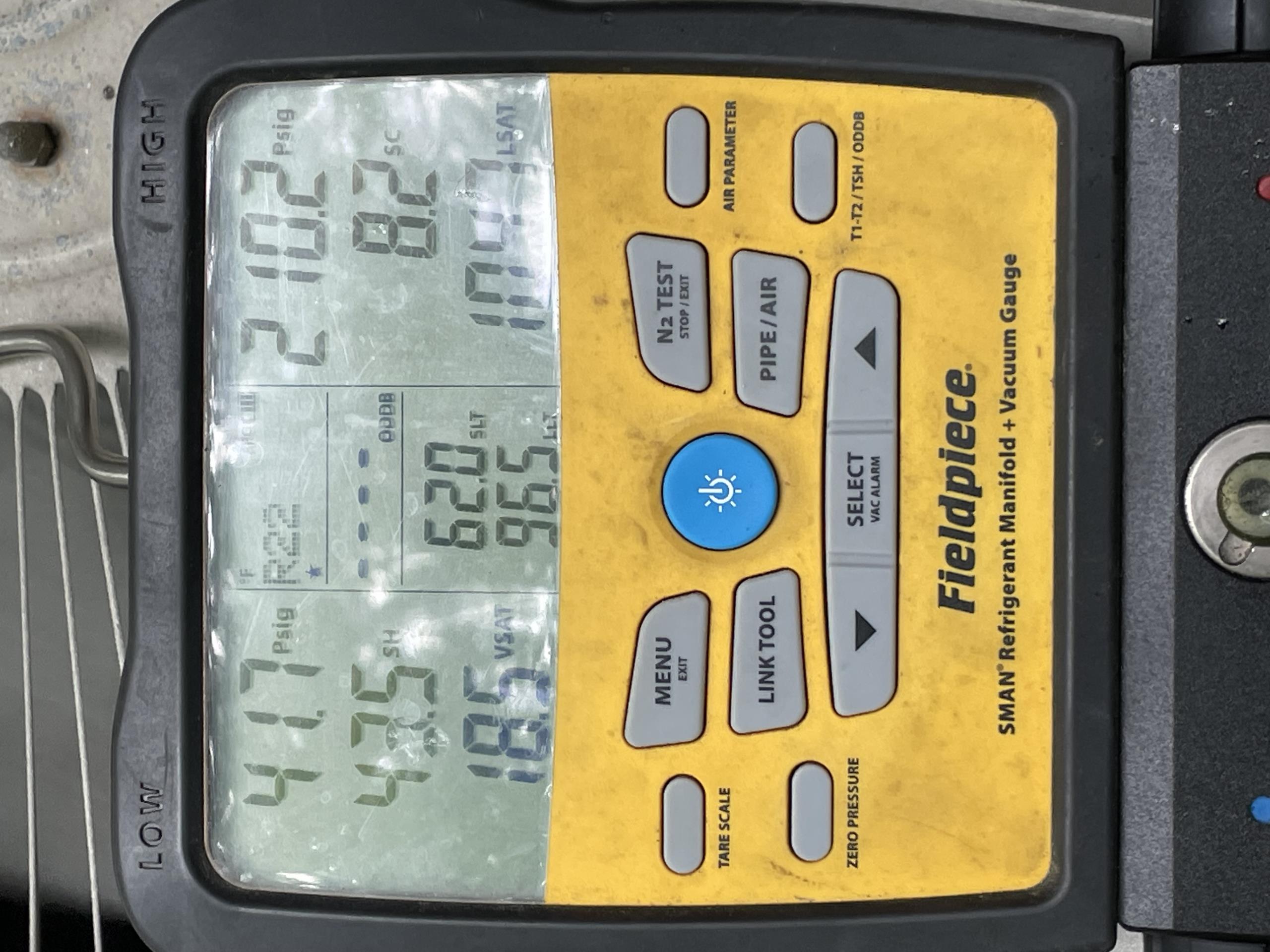 Sherman, TX - Upon arrival I found that system is not cooling properly. I found that system is 28 years old and an R 22 system. Are you refrigerant pressures were telling me that the system is low on refrigerant so there must be a leak either in the condenser or evaporator coil. Due to the age and refrigerant type of the system, I recommend a full system replacement. Our comfort advisor will be reaching out to landlord for options.