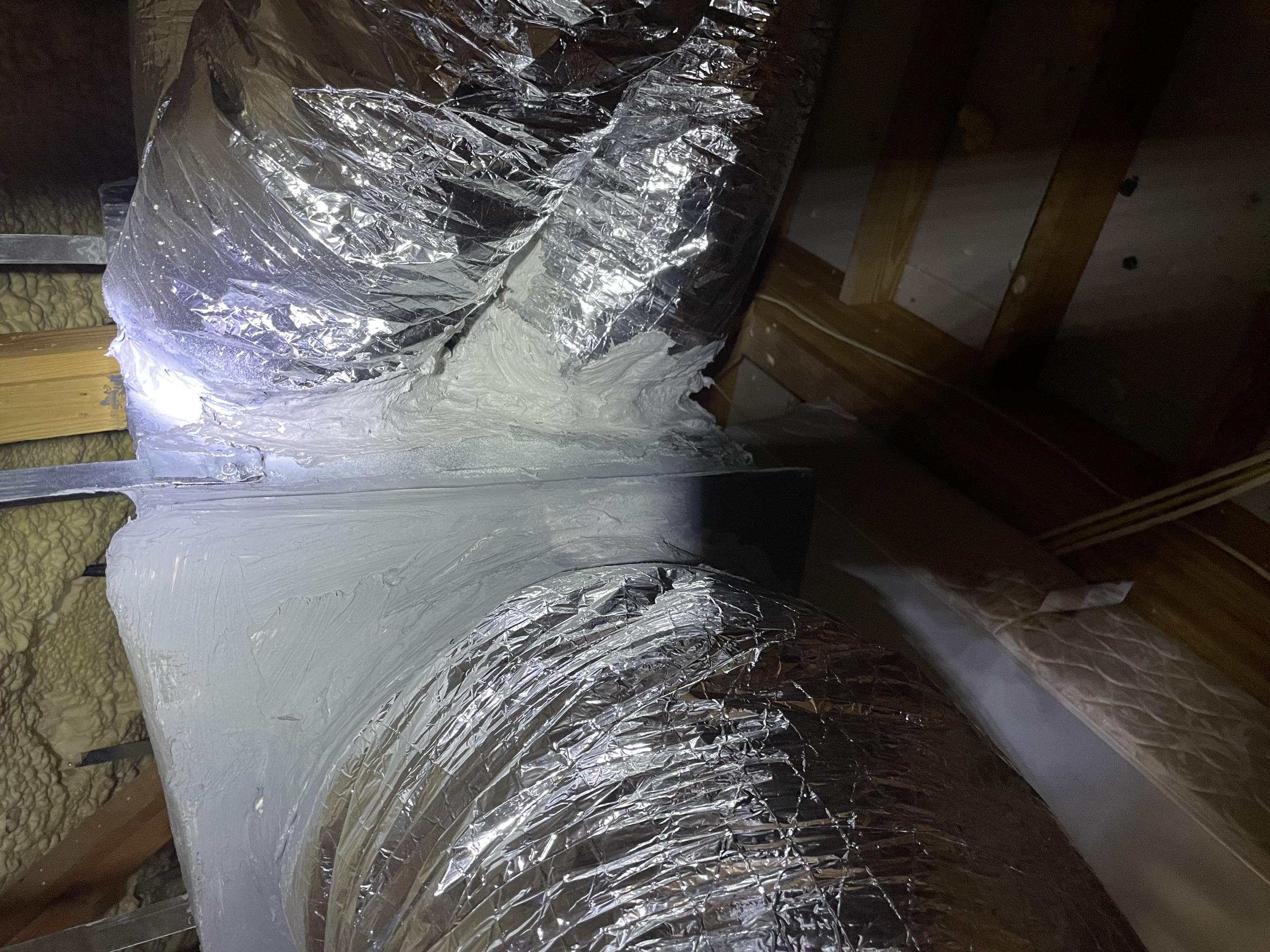 Gunter, TX - Upon arrival, I put mastic on all holes or cracks where air could be leaking out of supply ducks on Plenum and distribution box. I rerouted open supply duct that was in attic. We also flipped registers in living room and kitchen to where they are directed toward the exterior walls. I manually opened up fresh air damper. We also unclogged drain while we were there.
Drain Line Cleaning

Clear and clean the HVAC condensate drain line to remove any buildup, algae, sludge, or blockage. Flush the drain line thoroughly with water and an approved drain-line cleaning solution. Pour several gallons of water through the drain system to verify proper flow and drainage. Inspect all accessible drain connections for leaks and confirm the condensate is draining properly to the designated termination point.



********************************************************************************************

Customer Evaluation Summary

Customer Concern

The homeowner’s primary concern is elevated humidity i