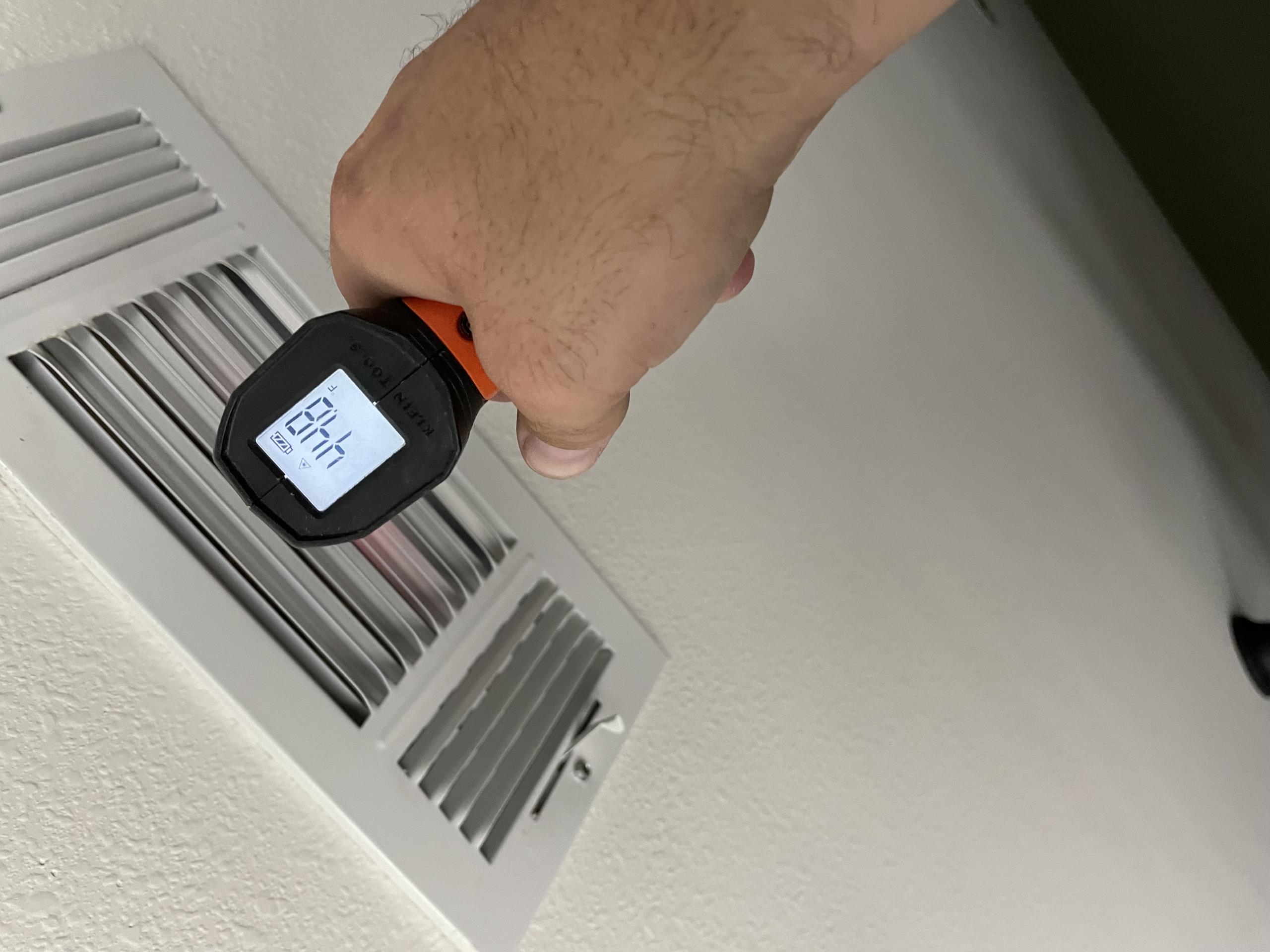 Frisco, TX - Upon arrival, homeowner explained to me that certain areas of the house seemed much warmer. I found that the thermostat said the indoor humidity was 62%. I recalibrated both upstairs and downstairs thermostats. I change the settings for the dehumidification option. I also set a longer runtime on the lower when the system satisfies at set point. I looked at the system in the attic and tested drain line. Drains for draining properly. I adjusted one damper that was supplying the common area upstairs with too much air. I diverted that air to a daughter‘s bedroom because she didn’t seem to be getting enough air flow. Homeowner will give it 48 hours to see if this fixes all of the issues both systems were running properly.