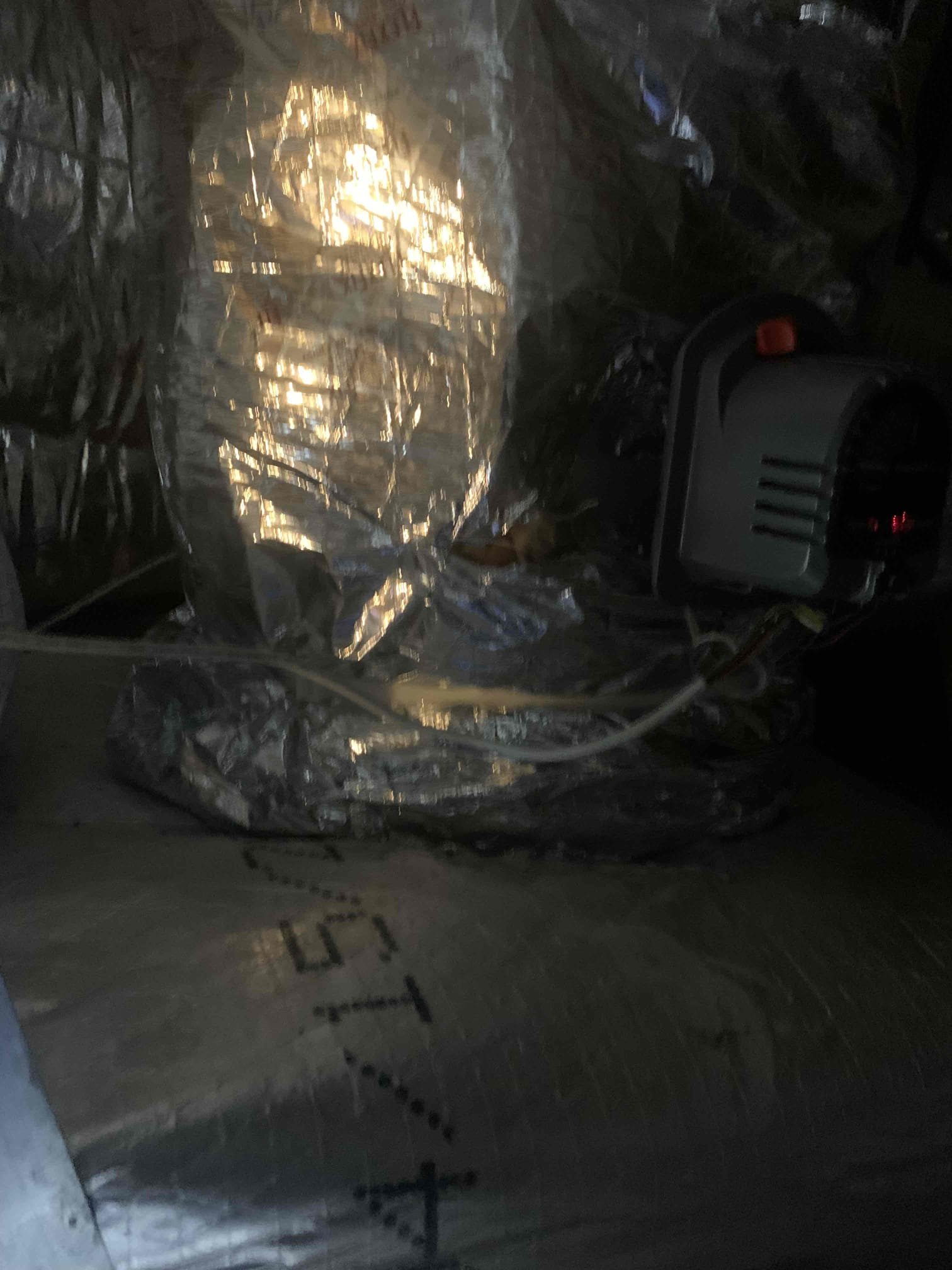Removed old damper motor for upstairs zone. Removed actually damper from plenum and flipped it over to have it pointing the correct direction. Sealed around damper and re-insulated it. Installed new damper motor. Tested operation with damper closed and open. System is cooling at this time. 