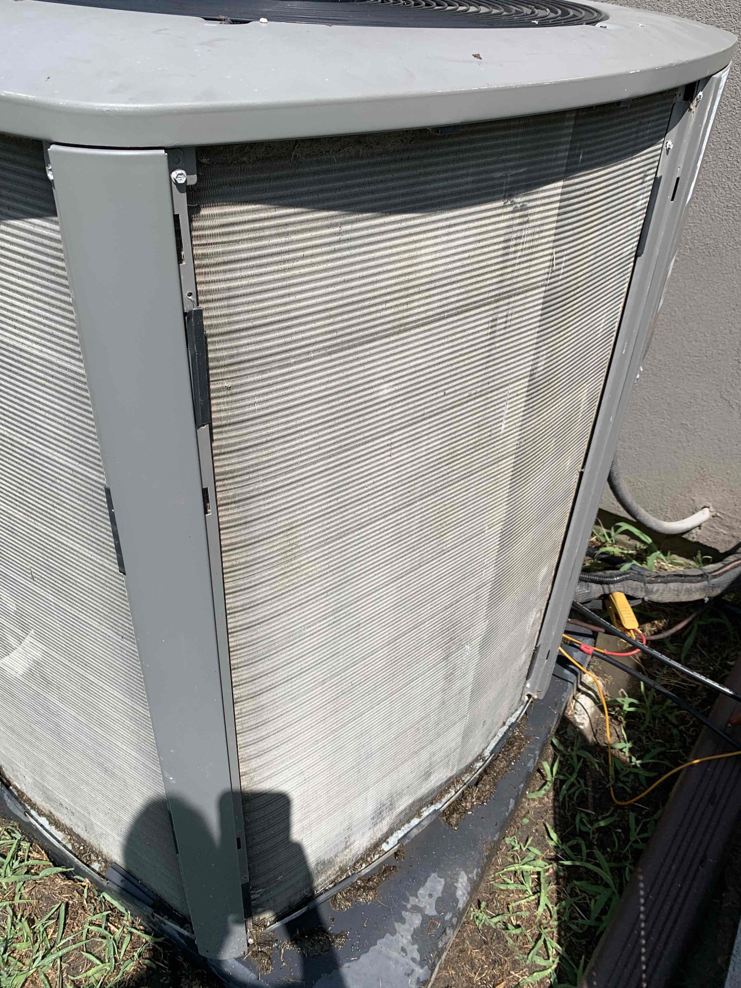 Anna, TX - 3 system AC maintenance. Customer is having issues with downstairs system. Checked refrigerant pressures and found system low. Checked indoor coil and it is frozen up. Need to come back at a later date when coil is thawed out, that way I can finish diagnosing problem. Performed maintenances on other two systems.  Replaced filters provided by customer. Measure temperature drop across systems. Checked operation of drain lines, and treated them with drain solution. Systems have safety shut off switches. Measured amp draw on compressor’s and condenser fan motors. Checked capacitors and Contactors. 45/10 capacitor on Lennox system is very low, customer will replace it on his own. Refrigerant pressures on Lennox system are slightly low, when I come out to look at the other one I will add a pound or 2 to that system as well. Cleaned condenser coils using water. Systems are cooling at this time. 