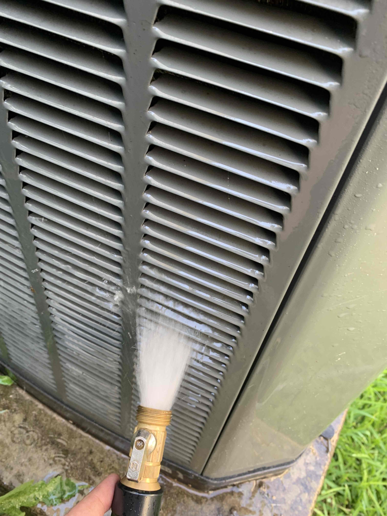 Sherman, TX - 1 system AC maintenance. Customer did not have filter, it needs to be replaced. Box filter does not stop all dirt and debris from getting into the system, recommended converting filter rack to Aprilaire filter to prevent this. Checked operation of drain line, treated it with drain solution. System has safety float switch installed. Checked amp draw on blower motor. Checked temperature drop across system, return 70° and supply 51°. Went outside to condenser and measured amp draw on compressor and condenser fan motor. System does not have capacitor or contactor. Cleaned condenser coil using water. 
