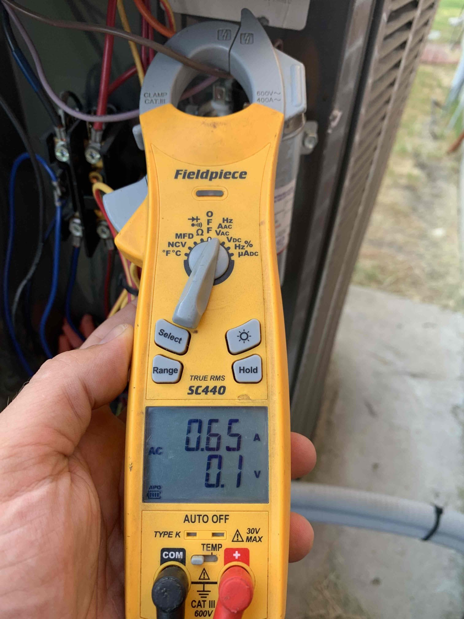 Anna, TX - No cool on single system house. Indoor blower was running but outside condenser was only making a humming noise. Checked capacitor and it was completely dead. Customer opted for generic capacitor with 30 day warranty. Tested system after repair. Measured amp draw on compressor and fan motor. System is cooling at this time. 