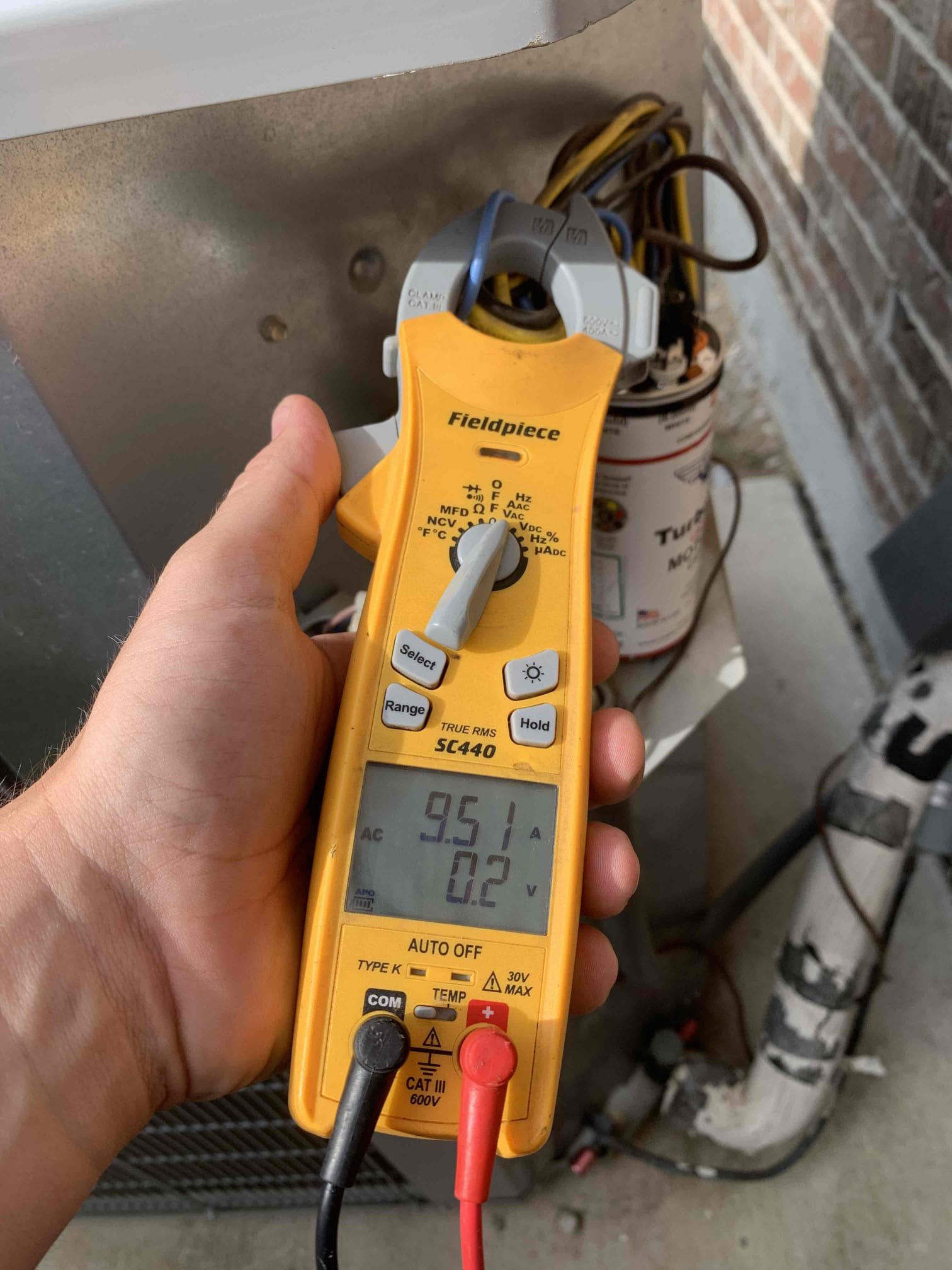 Celina, TX - No cool on zoned system. Indoor blower was running but condenser was not. Condenser was making a humming sound. Checked capacitor and it is completely dead. Replaced capacitor with new one that comes with 5 year warranty. Tested system after repair. Measured amp draw on compressor and fan motor. System is cooling at this time. 