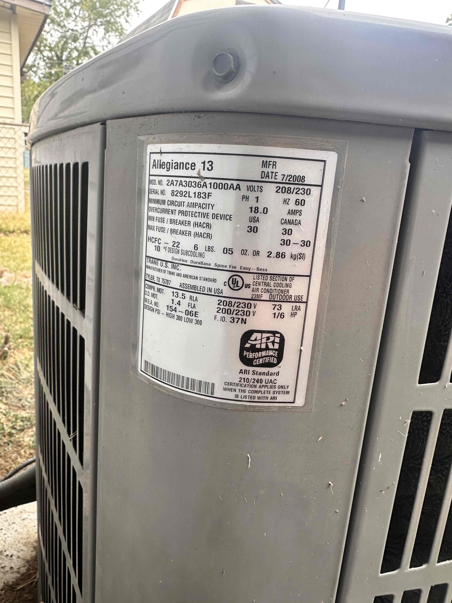 Sherman, TX - No Cool on single system. Customer stated that they were getting a message from thermostat that said system was not keeping up with set temperature. Indoor and outdoor units are both running. Checked refrigerant pressures and they are low. Measure temperature drop across system, only getting 14° difference. Performed leak search on system. Refrigerant is leaking at condenser coil. Refrigerant is R 22 and we are unable to make a repair to the system. AC system will need to be replaced.