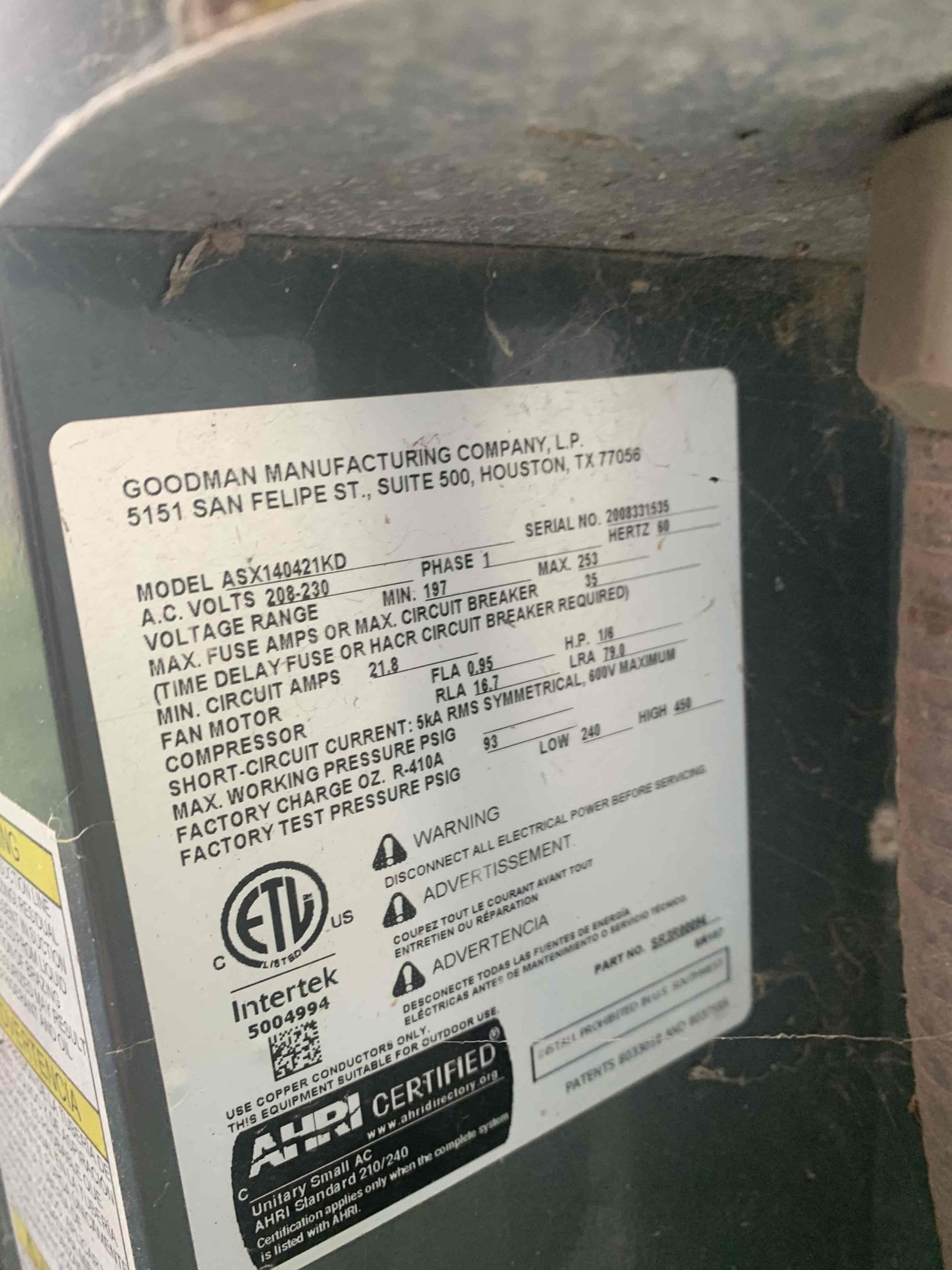 Anna, TX - Arrive for no cool. Customer noticed yesterday that system was not cooling. He said that the fan outside was running but didn’t think the compressor was. Customer powered off unit for a while and when we turned it back on it has been running ever since. Checked capacitor and it was good, we replaced it last year. Measured amp draw on fan motor and compressor. Condenser coil is covered with a layer of dirt and debris. System could have over heated and shut off on high pressure and turned back on once it cooled down. Customer said he is going to clean condenser on his own. System is cooling at this time. 