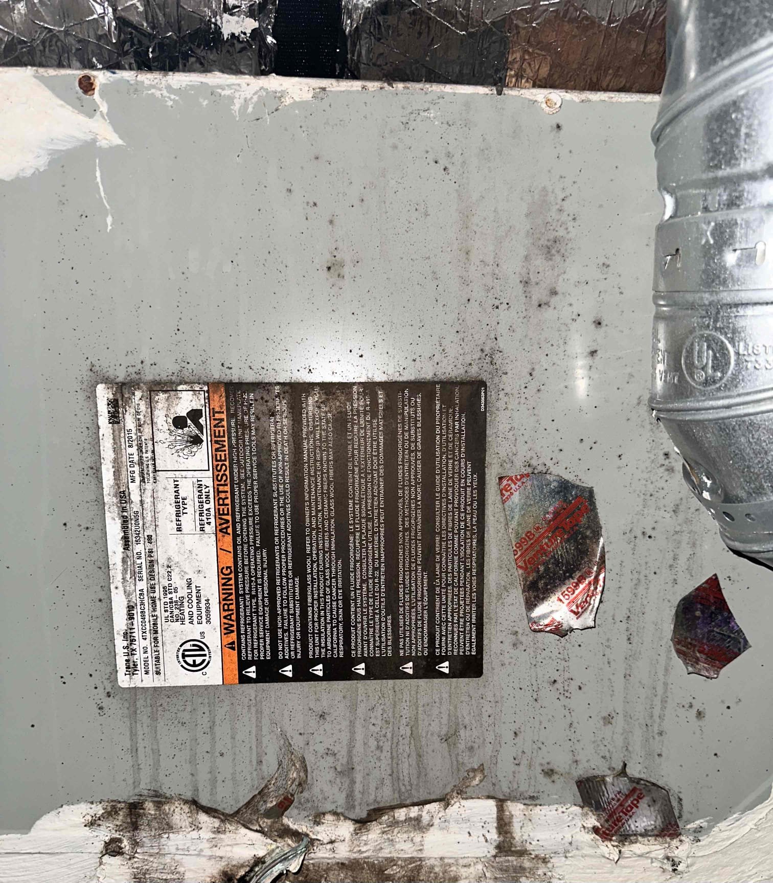 Prosper, TX - Customer was having concerns about mold growth in closet. They had a mold inspector come through and they said it could be coming from the HVAC system. There was insulation moved around where he thought could be the problem. That area was actually about the bathroom, there was no signs of growth in the attic on the top of the Sheetrock. The insulation was still there it was just spread out so I moved it back into place. The area above the closet is insulated properly. Checked the top side of the sheet rock above where the mold was and there is no growth present. Mold is not being cause by the HVAC system. Inspector also noted growth on outside of the coils on the drain lines. Customer also wanted that cleaned up if possible. I was able to clean the drain lines and the metal part of the coils. The pukie still has black on it but that cannot be cleaned off any further. Customer also wanted to add UV lights. Getting with office to get estimate sent over.
