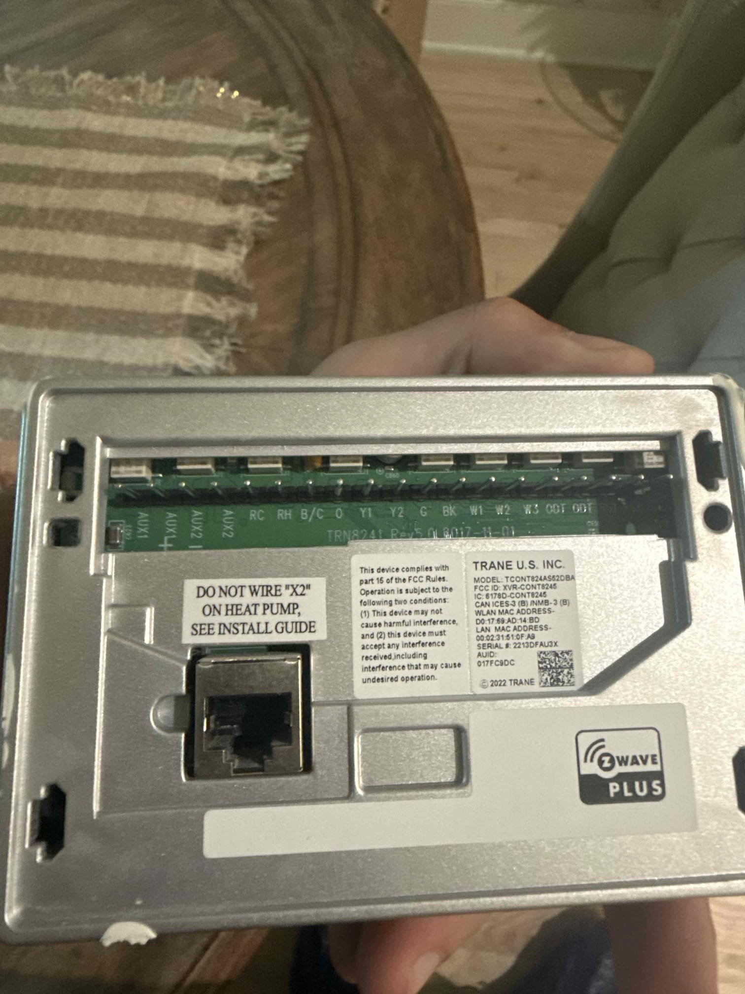 Replaced both trane thermostats. Installed the communicating 850 in the primary bedroom and the 2 stage 824 in the main living area. Set up both thermostats and programmed them to the appropriate systems. Connected them to customer Wi-Fi and then to the app on his phone. Tested both systems after installing thermostats. System are cooling at this time. 