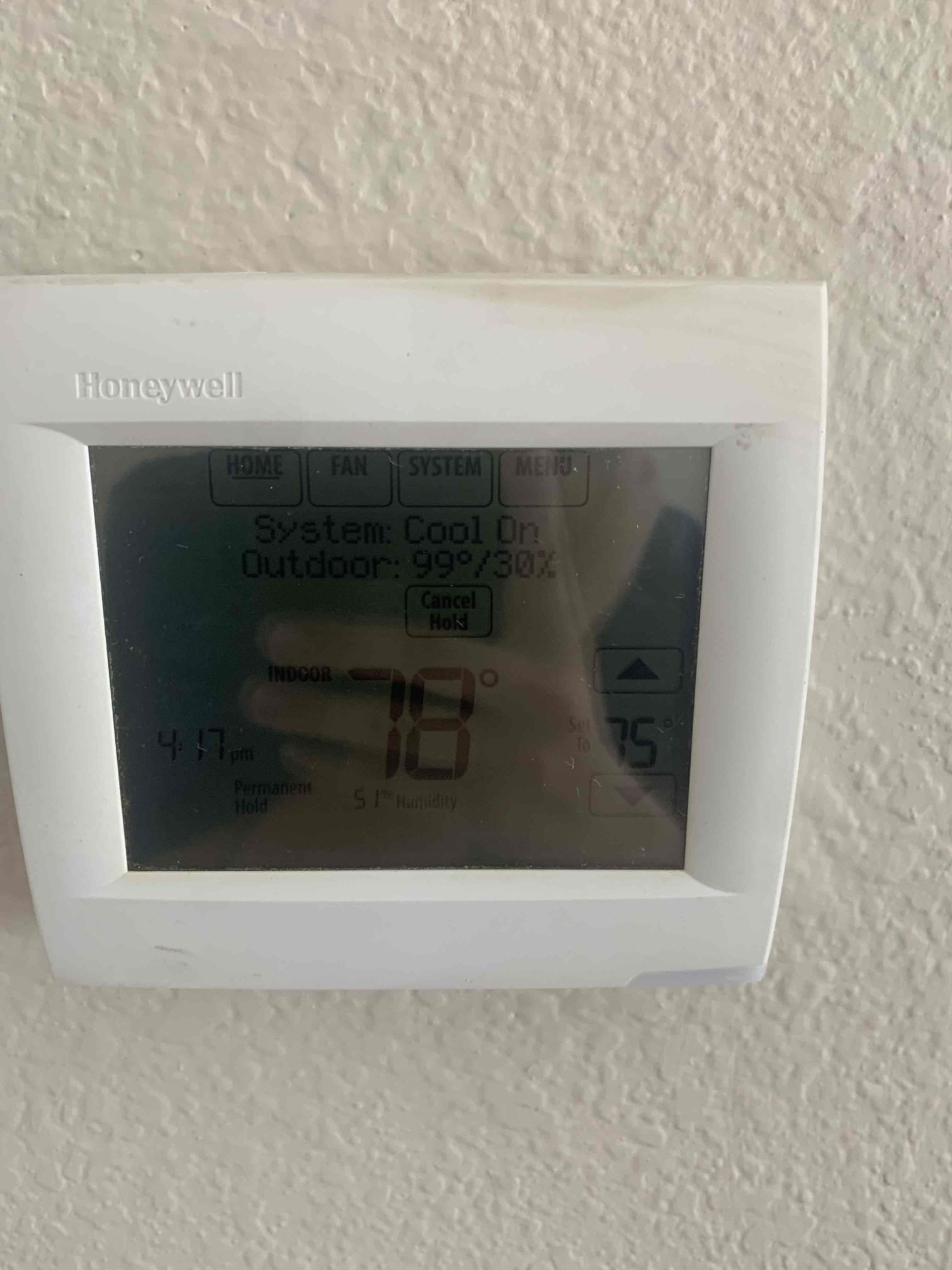 Frisco, TX - No cool on system number 3. Thermostat was set to cool but system was not running at all. Checked power at furnace and there is no voltage coming to the Y terminal from the thermostat. Removed thermostat and wired it together to imitate a call for cooling and system started working. Thermostat is intermittently not working. Thermostat will need to be replaced. Sent estimate to customer and they will let us know. 

-T-6 thermostat is different than current one but still has Wi-Fi capabilities
- 8000 thermostat is exact same thermostat that is currently installed