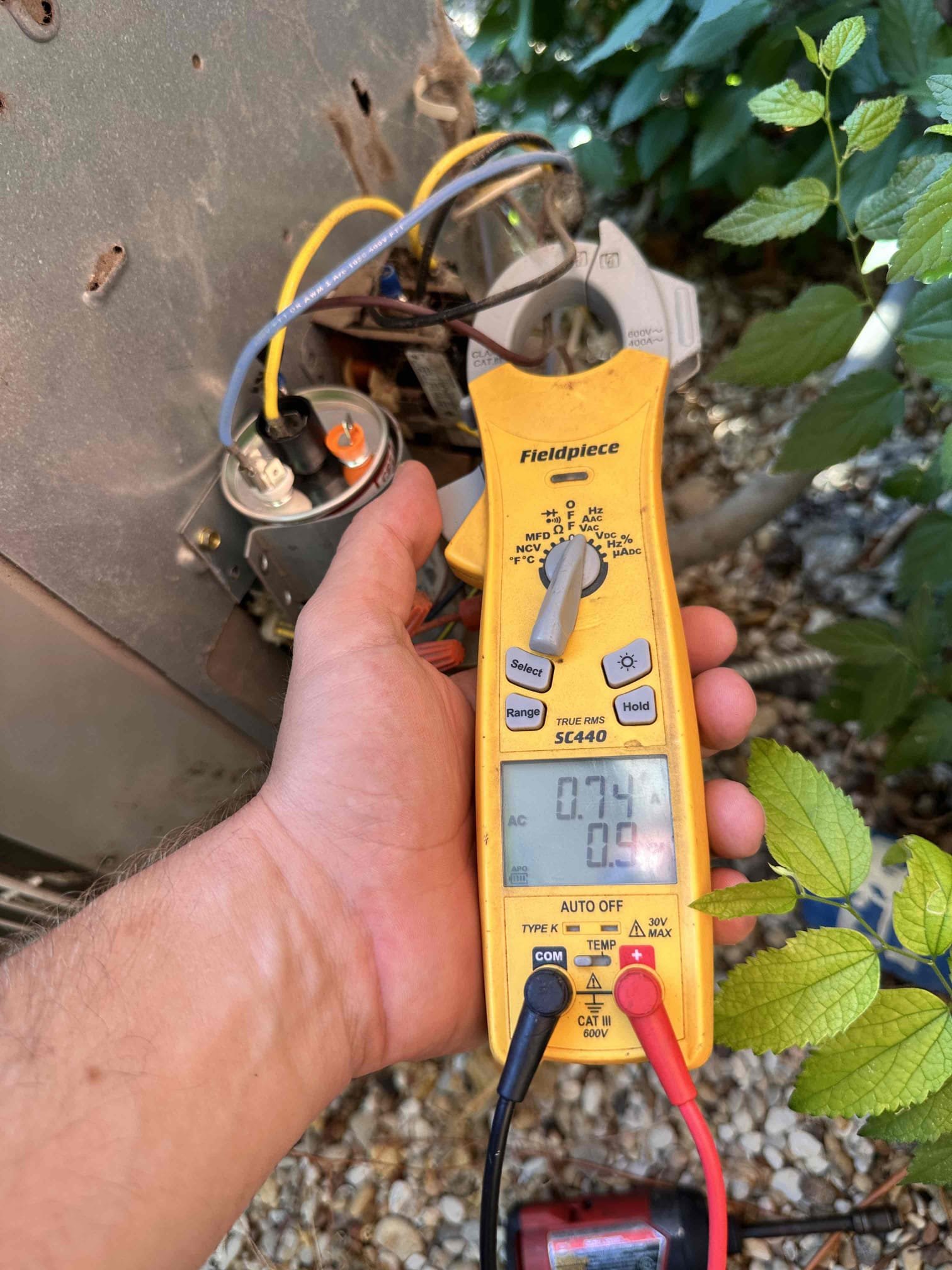 Arrive for no cool on upstairs system. Indoor blower is running but condenser is not. Found capacitor swollen and dead. Customer approved replacement of capacitor. Tested system operation after repair. System is now cooling. 