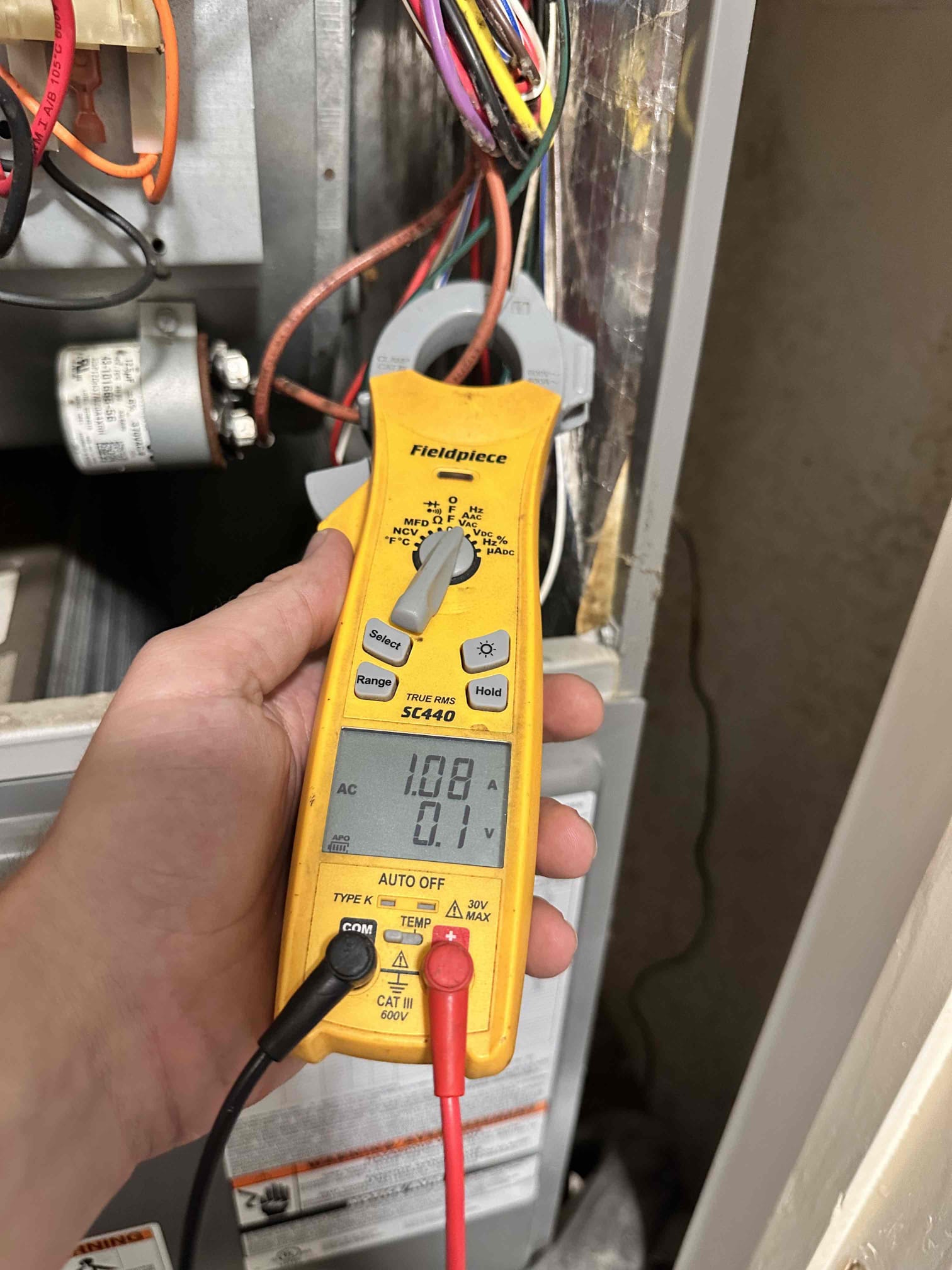 Dallas, TX - Arrive for 1 system AC maintenance. Customer just replaced filter, it is still good. Checked operation of drain line and treated it with drain solution. Measured amp draw on blower motor and checked capacitor. Blower wheel has dirt and dust buildup on it, recommend having it pulled and cleaned. Evaporator coil has biological growth and debris building up between the fins. This will lead to loss of performance and efficiency, recommend having it chemically cleaned. Next, went outside to condenser. Measured amp draw on compressor and fan motor. Checked capacitor and contactor. Capacitor is getting slightly low, recommend replacing it and the contactor to prevent any premature failure. Sent estimate for rebuild on outside unit that also includes retightening all the wiring inside outdoor unit. Cleaned condenser coil using water. System is cooling at this time. 