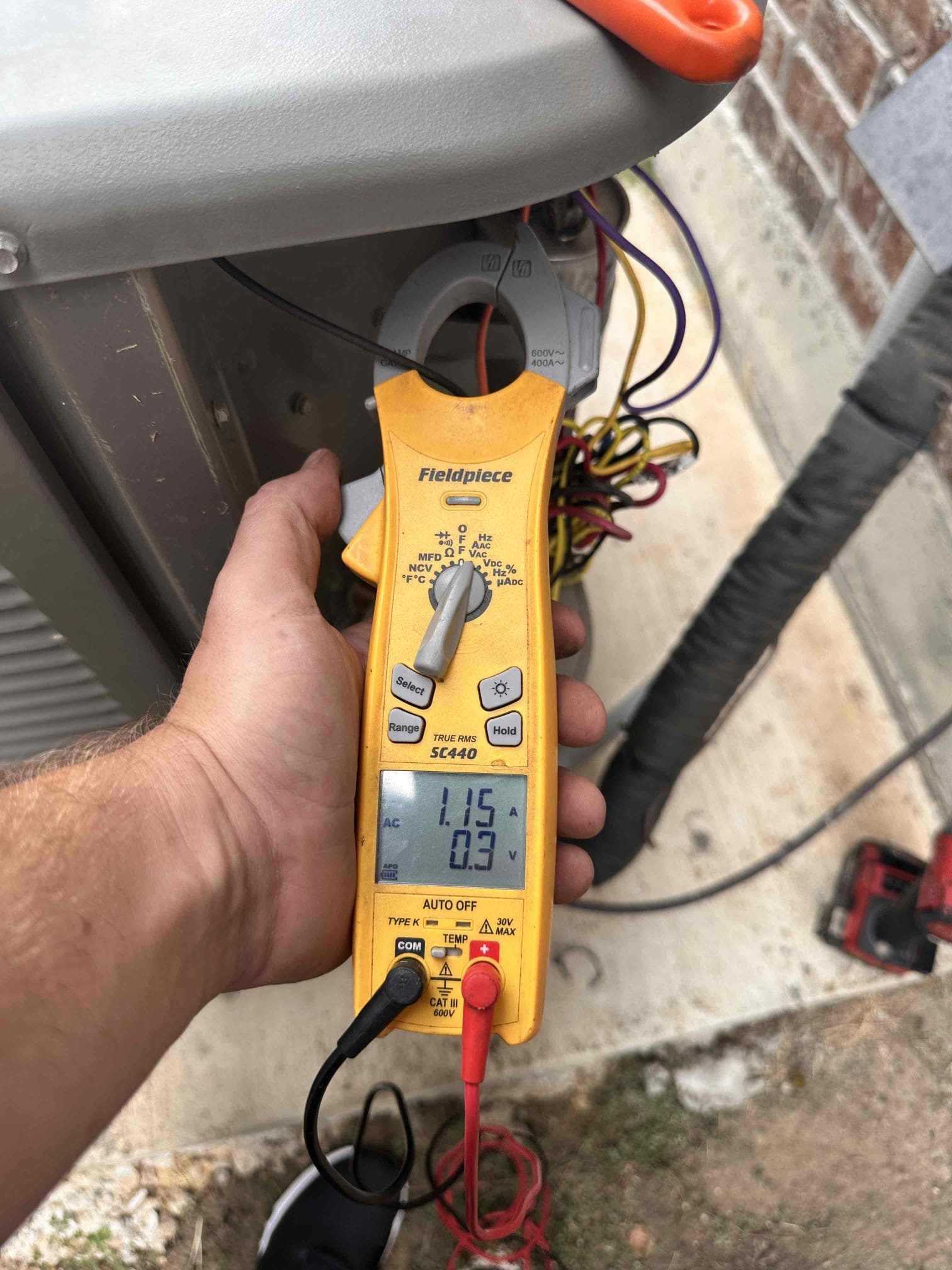 Celina, TX - Replacement of condenser fan motor under parts only warranty. Installed new motor and verified all bolts are tight. Wired up new motor to contactor and capacitor. Tested system after repair. Measured amp draw on fan motor, it is within acceptable range. There is still a bit of vibration and all the screws are tight. This was caused from when the unit was running with the unbalanced motor. Everything is running correctly, it’s just a little noisier than when it was new. 