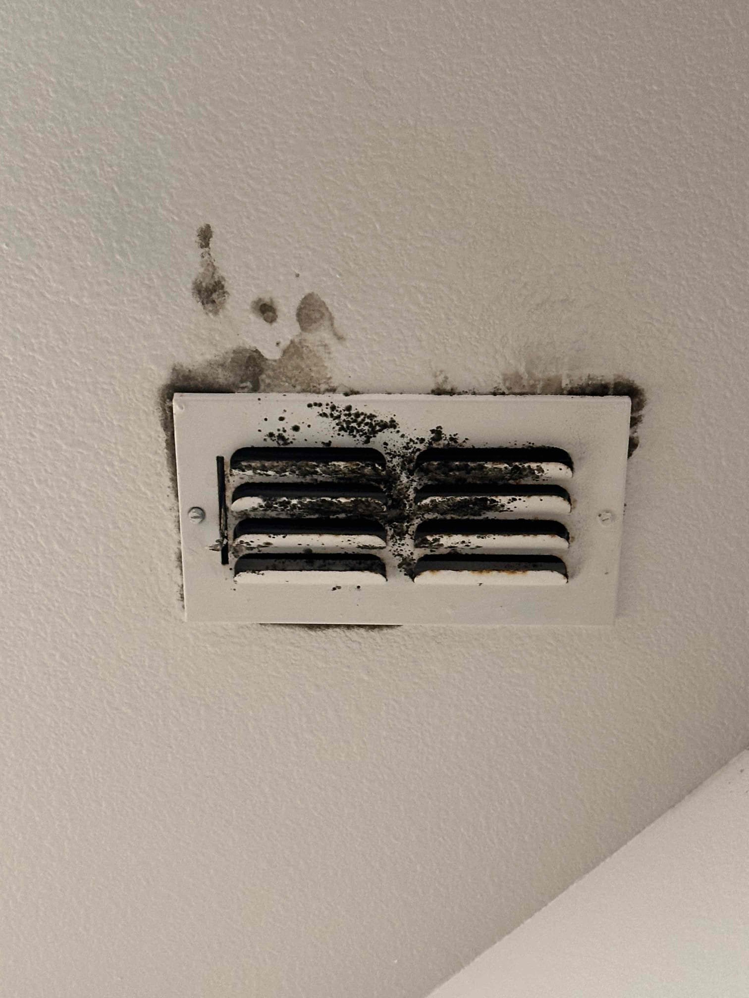 Carrollton, TX - Customer has been having issues with 2 rooms upstairs not cooling properly with the rest of upstairs. The thermostat is in the media room on the other side of the house. The thermostat gets to set temperature and shuts off before the rooms on the other side of the house can cool down. Talked to customer about thermostats with remote sensors to help average the temperature upstairs. The other issue was growth buildup around grills on downstairs bedroom system. Recommended duct cleaning as it has never been done and there is dirt buildup in the plenums. 