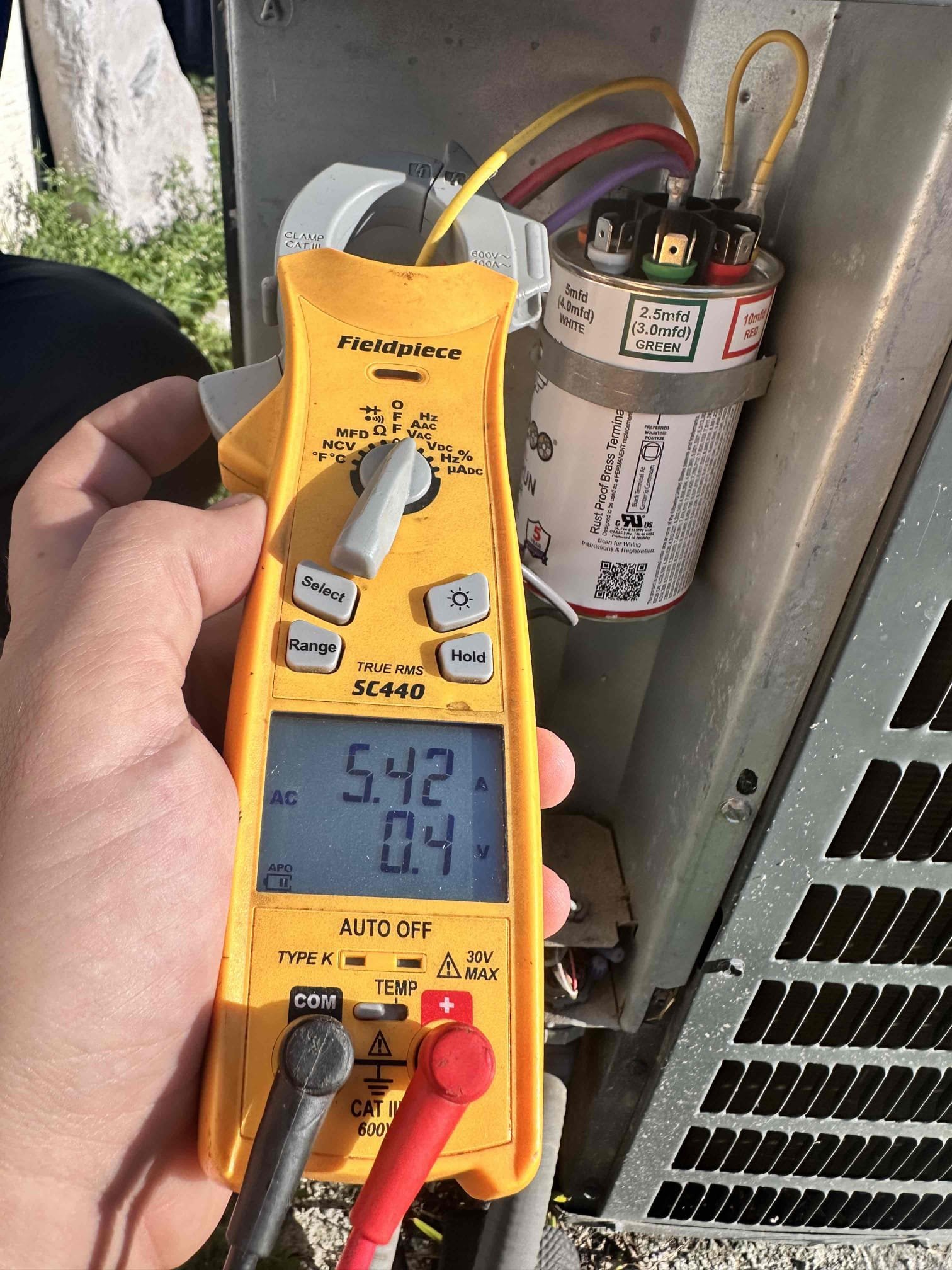 Weston, TX - 1 system heating maintenance. Air handler with electric heating only. Measured amp draw on blower motor. Blower motor has quite a bit of buildup on it which will wear out the motor much quicker. Evaporator coil also has a lot of biological growth which affects the performance and efficiency of the system. Measured amp draw on heat strips, both are working properly. Checked temperature rise across system, 77° return and 112° supply. 

AC was not working on arrival. Found that breaker for outside unit was tripped. Checked compressor and it is not grounded. Reset breaker and condenser came on and started cooling. Measured amp draw on compressor and it is within acceptable range. System is cooling at this time. 

Performed indoor coil cleaning using foaming coil cleaner. Ran jetter through coil after to break down growth on coil. Cleaned drain pan as well as surface of coil.