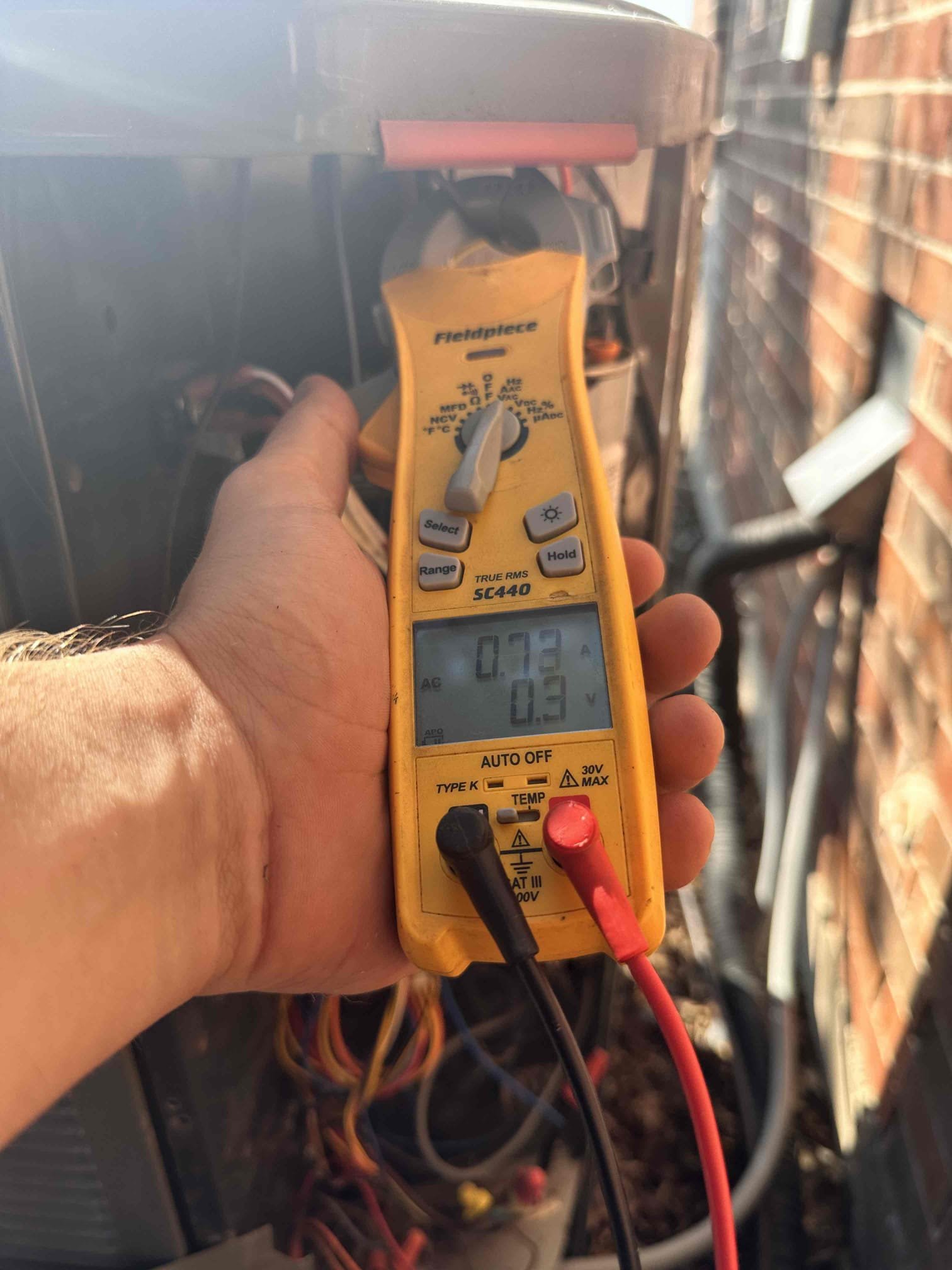 Van Alstyne, TX - 1 system heating maintenance. System is electric heat pump. Measured amp draw on blower motor. Checked temperature rise across coil with heat pump and emergency heat strips. Measured amp draw on emergency heat strips, all are functioning. Treated drain line using Total C. Went outside to condenser and measured amp draw on compressor and fan motor. Checked capacitor and contactor, both are testing within acceptable parameters. System is operational at this time. 