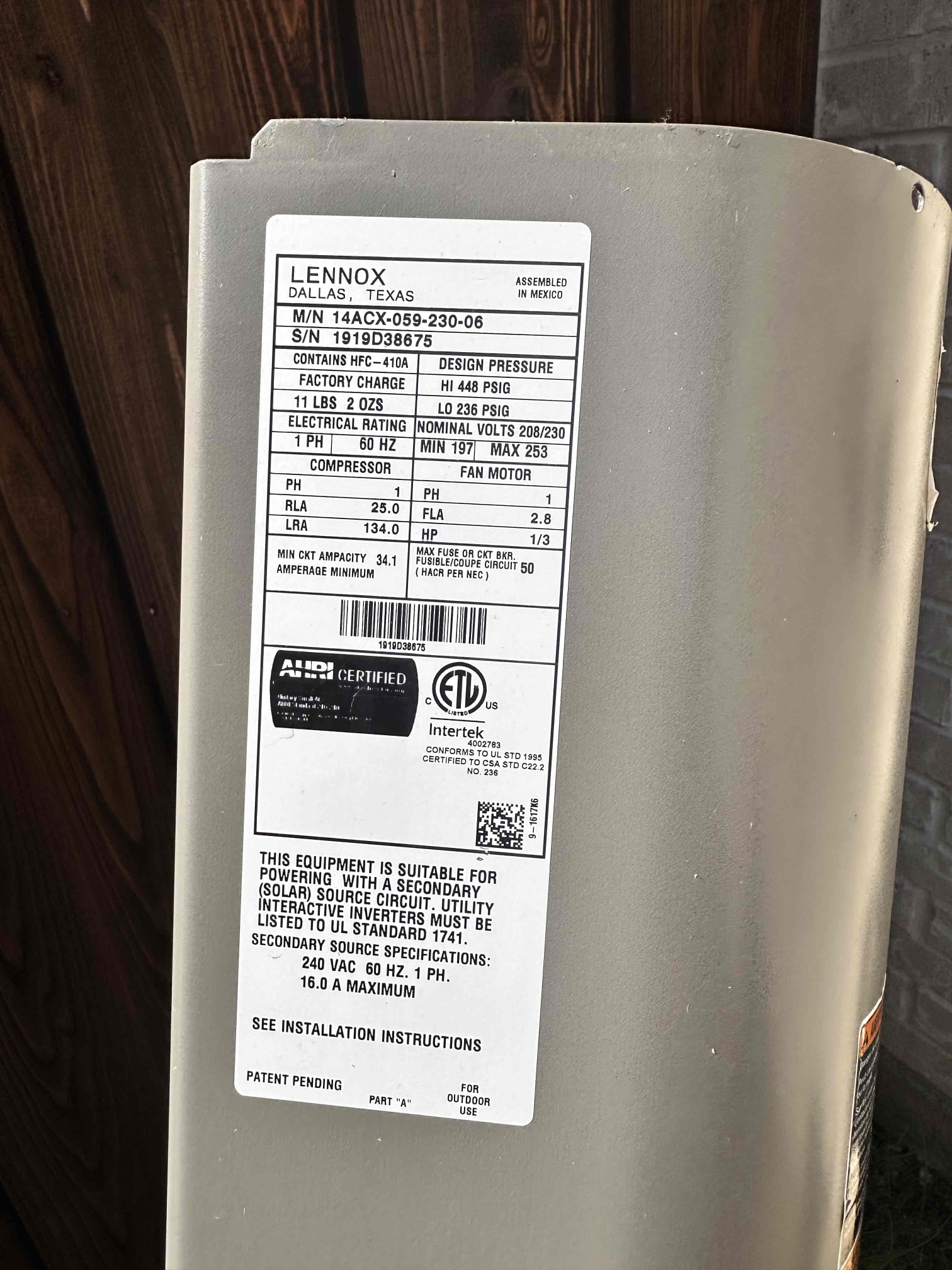 Arrive for 1 system AC maintenance. Replaced and dated filter that customer provided. Checked amp draw on blower motor. Drain line was clogged up when we got there. Customer approved drain line clearing. Poured water down drain to verify it was clear and treated it with Total C drain solution. Checked temperature drop across system, 71° at return and 51° at supply. Next, went outside to condenser. Measured amp draw on compressor and fan motor. Checked capacitor and contactor. Contactor is pitted and has arch marks around the connection point. Customer approved repair, replaced contactor. Hard start kit is installed and still functioning properly. Cleaned condenser coil using water. System is cooling at this time. 