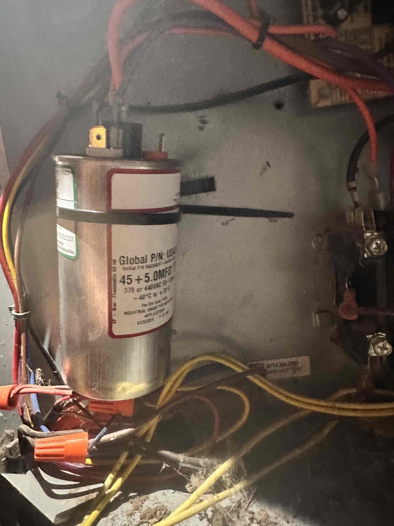 Anna, TX - Arrived for no Cool. Tennant stated that indoor unit was blowing, but it was not cold Air. Went outside to condenser and found that compressor was not running. Checked capacitor and it has failed. Customer approved repair. Replaced capacitor and tested system. Measured amp draw on compressor and fan motor. Check temperature drop across system, 81° at return and 62° at supply. System is cooling at this time.
