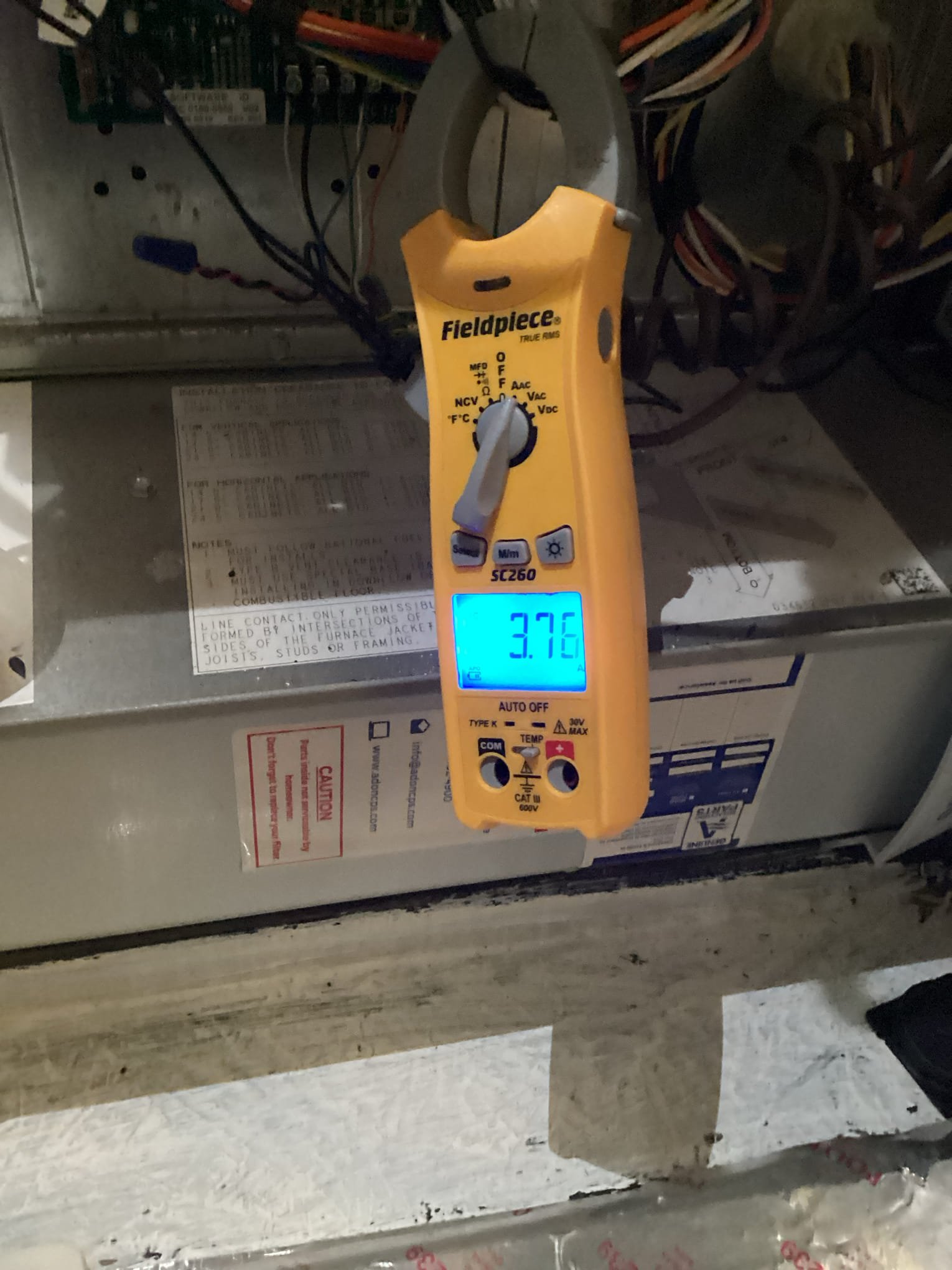 Richardson, TX - Perform heat maintenance. Took all electrical amp readings. Everything checks out. Filter had already been changed out. Treated drain line. Blower wheel looks in extremely clean situations. Took temperature split. Checked out ductwork and checked insulation levels. Everything checked out. Outside looks clean inside compartment looks clean as well. No concerns with the system at this time. System is currently running.